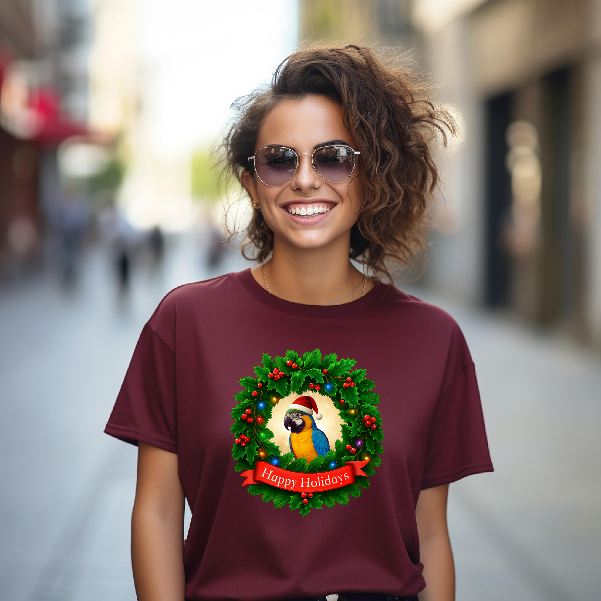 Happy Holidays Blue & Gold T-Shirt