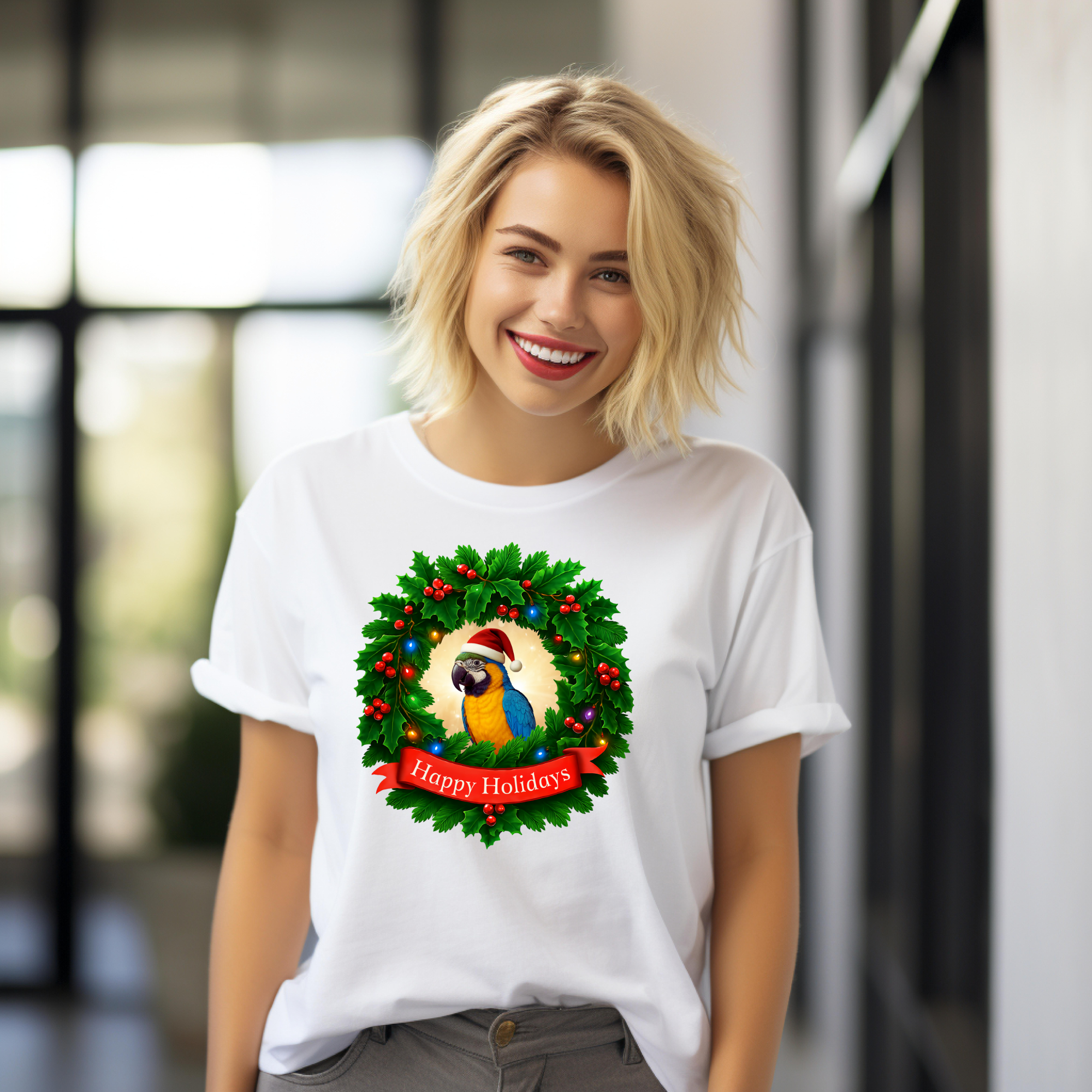 Happy Holidays Blue & Gold T-Shirt