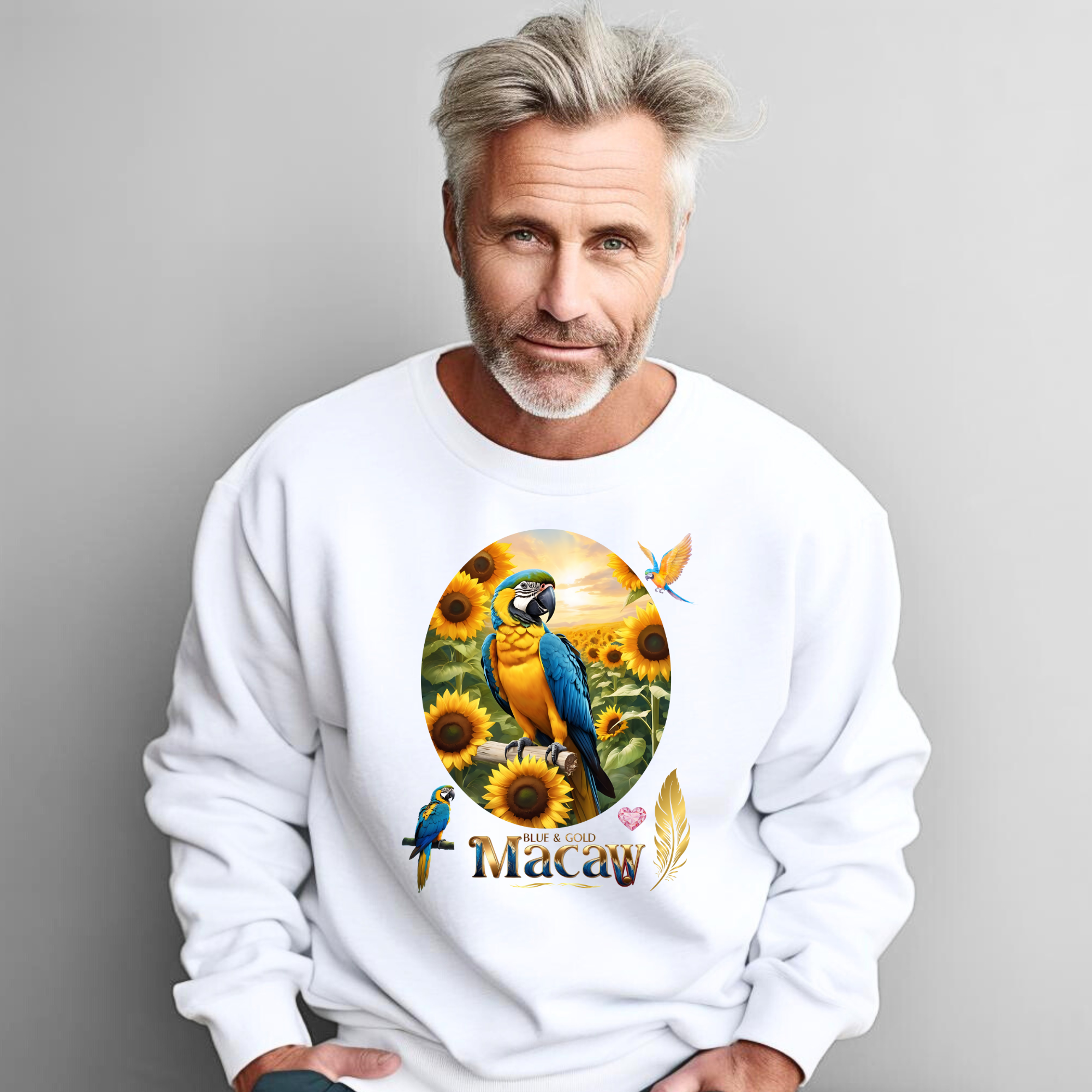 Blue & Gold Macaw Parrot Sweatshirt