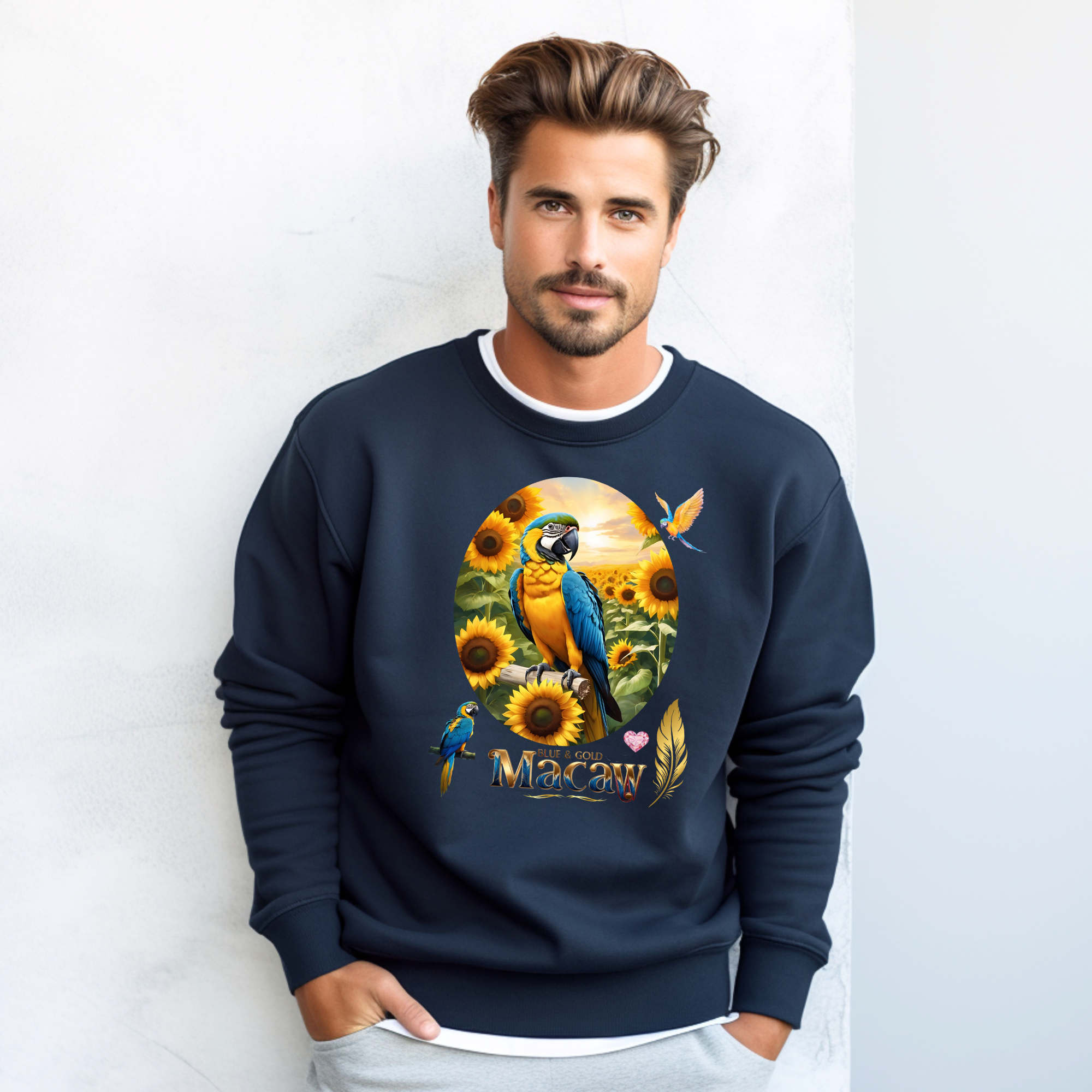 Blue & Gold Macaw Parrot Sweatshirt