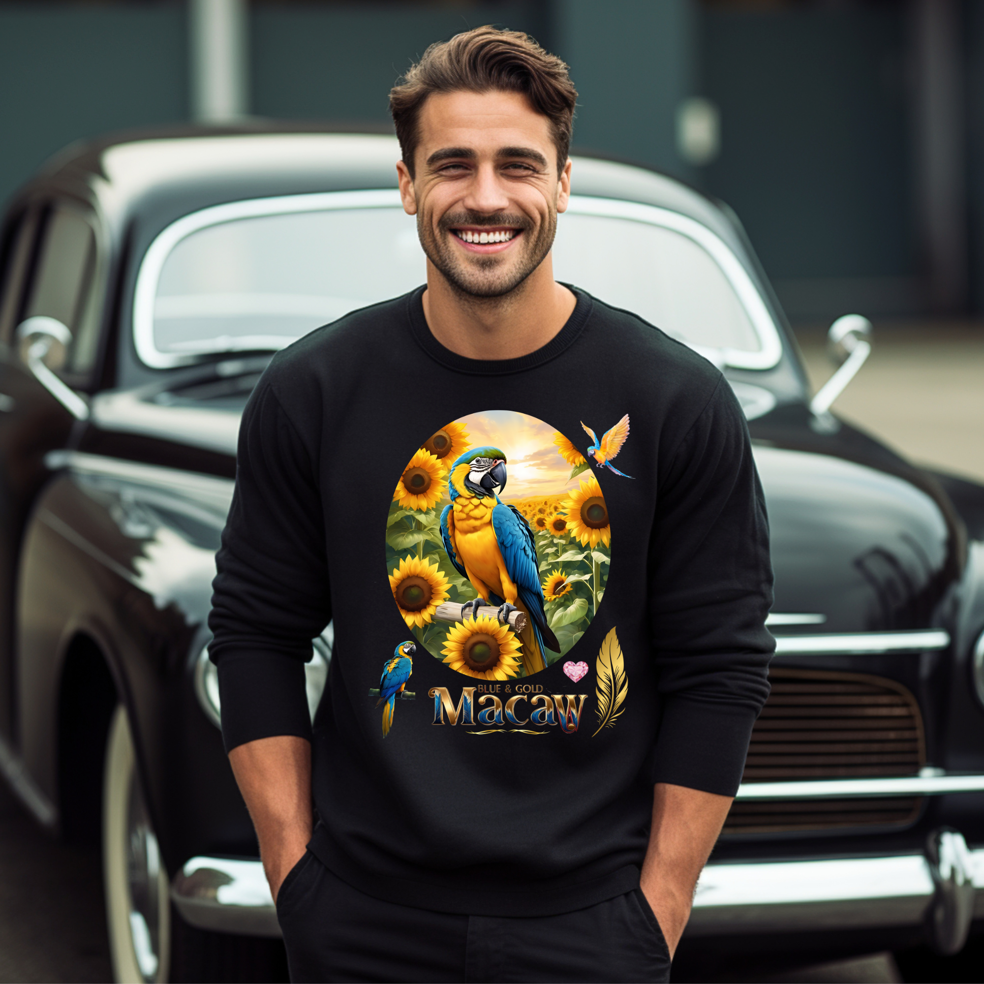 Blue & Gold Macaw Parrot Sweatshirt