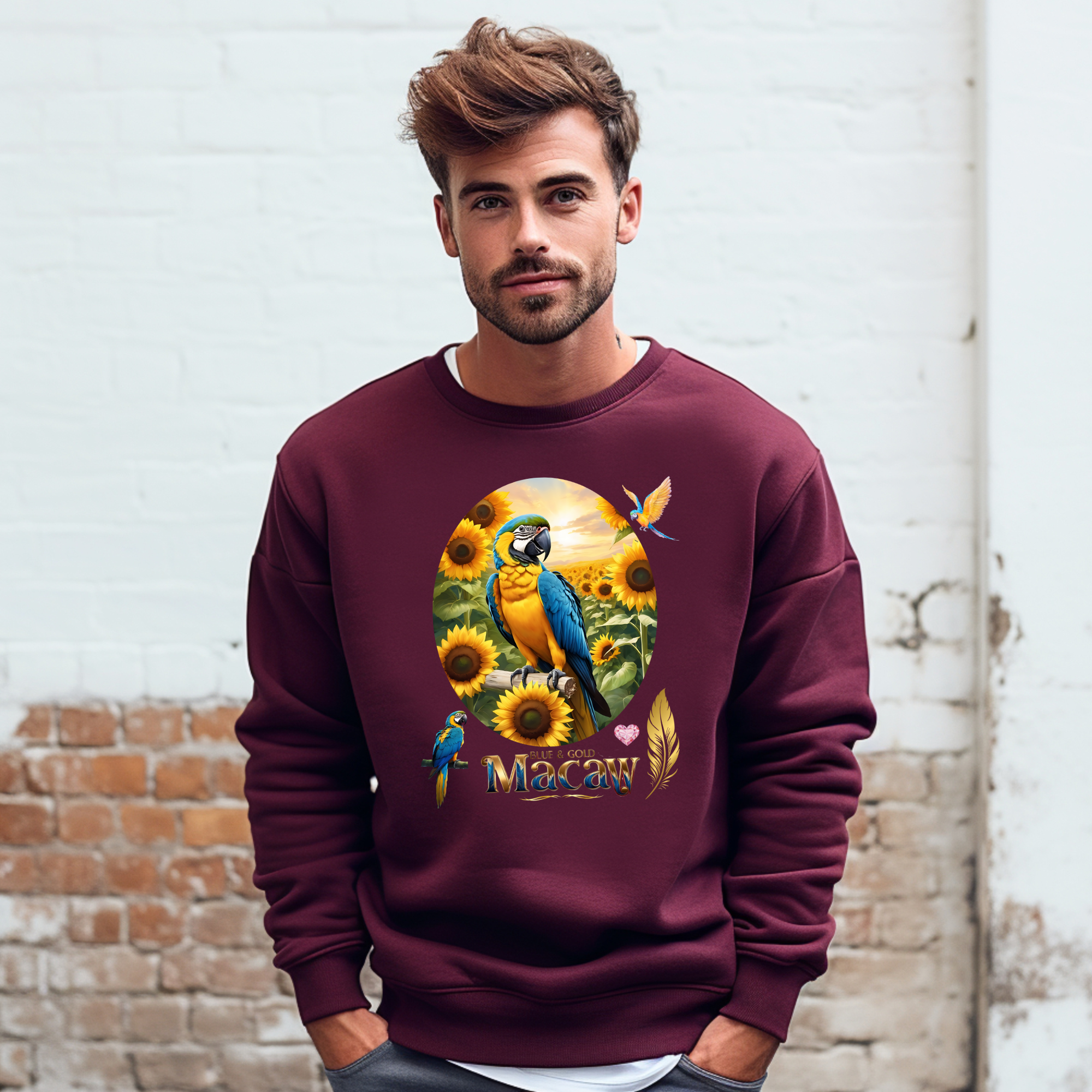 Blue & Gold Macaw Parrot Sweatshirt
