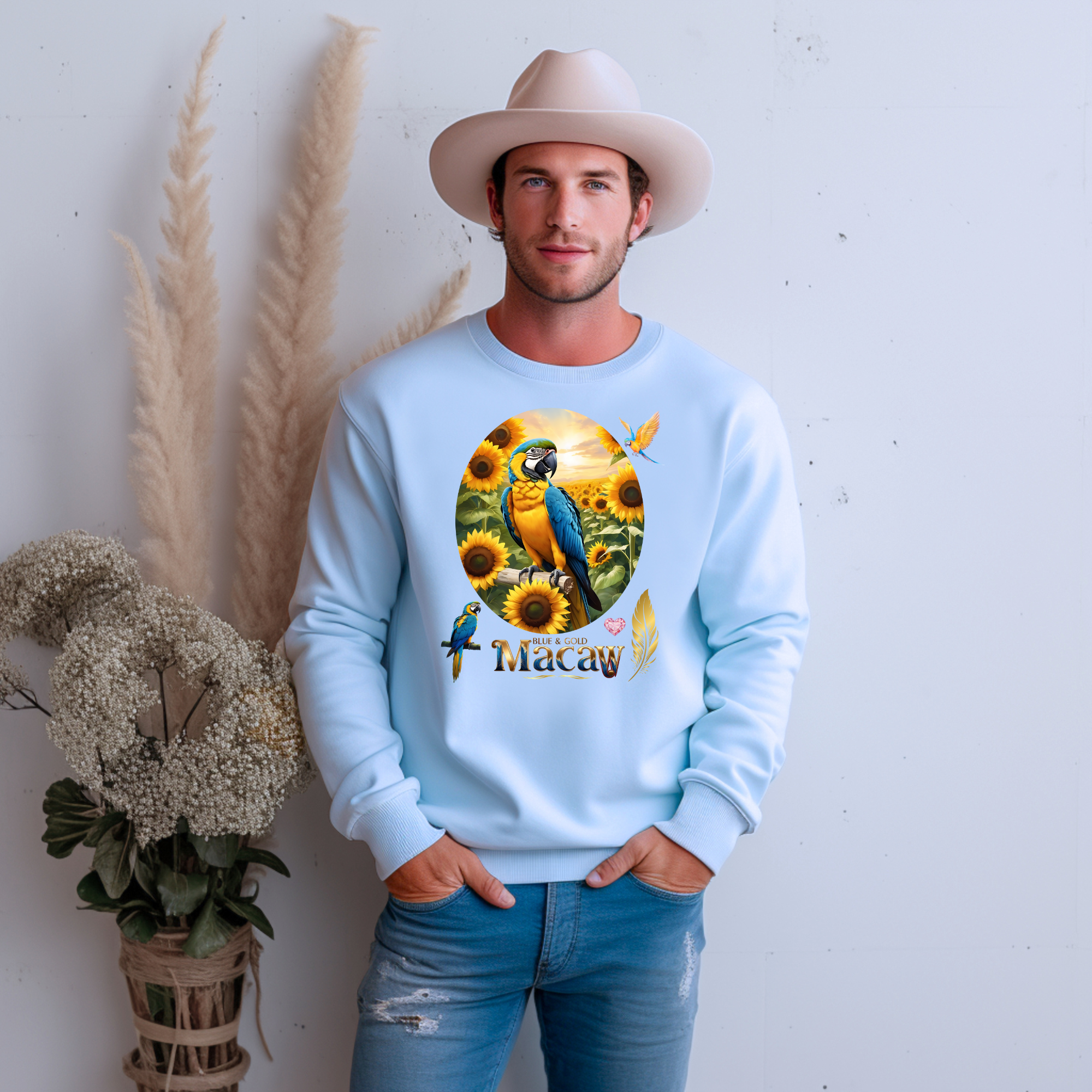 Blue & Gold Macaw Parrot Sweatshirt