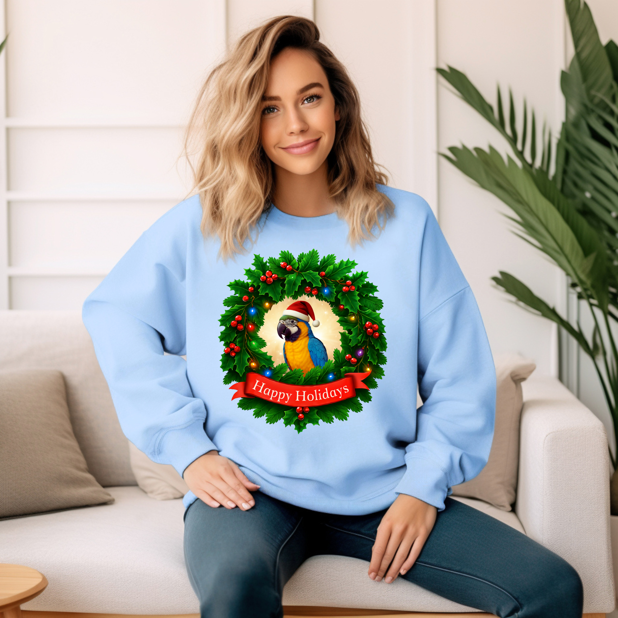 Happy Holidays Blue & Gold Sweatshirt