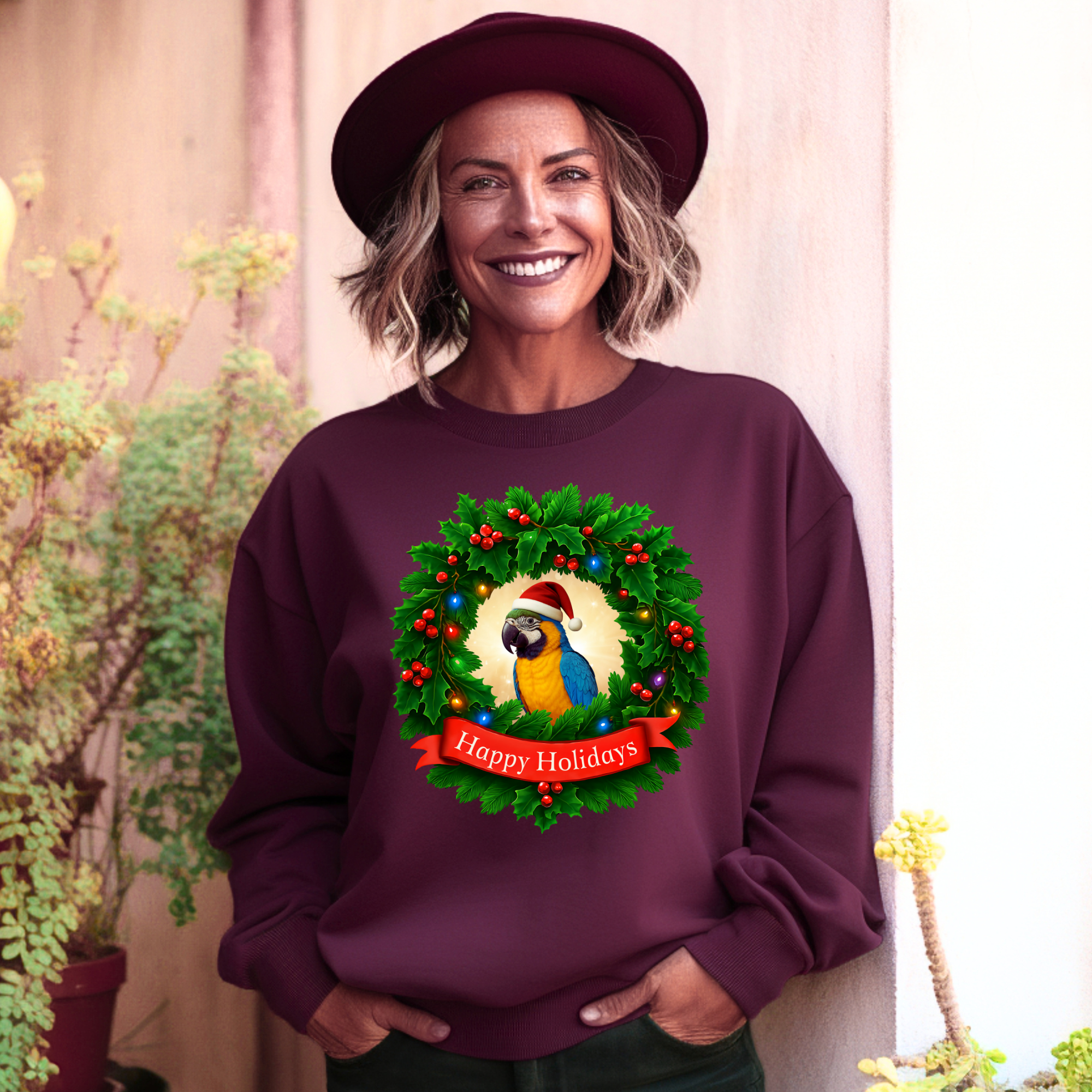 Happy Holidays Blue & Gold Sweatshirt