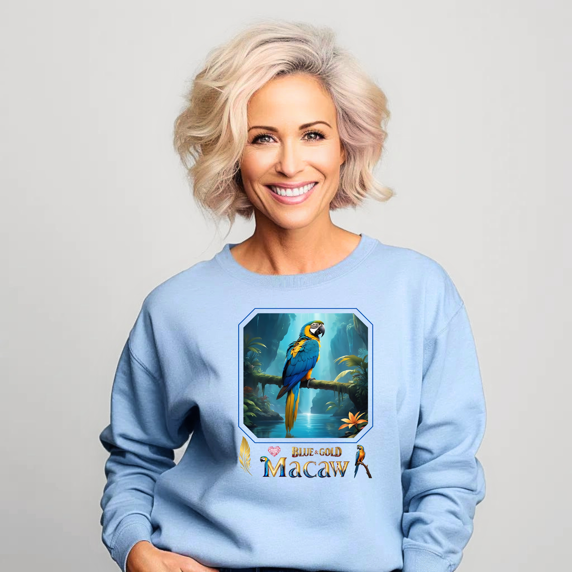 Nature Blue & Gold Macaw Sweatshirt