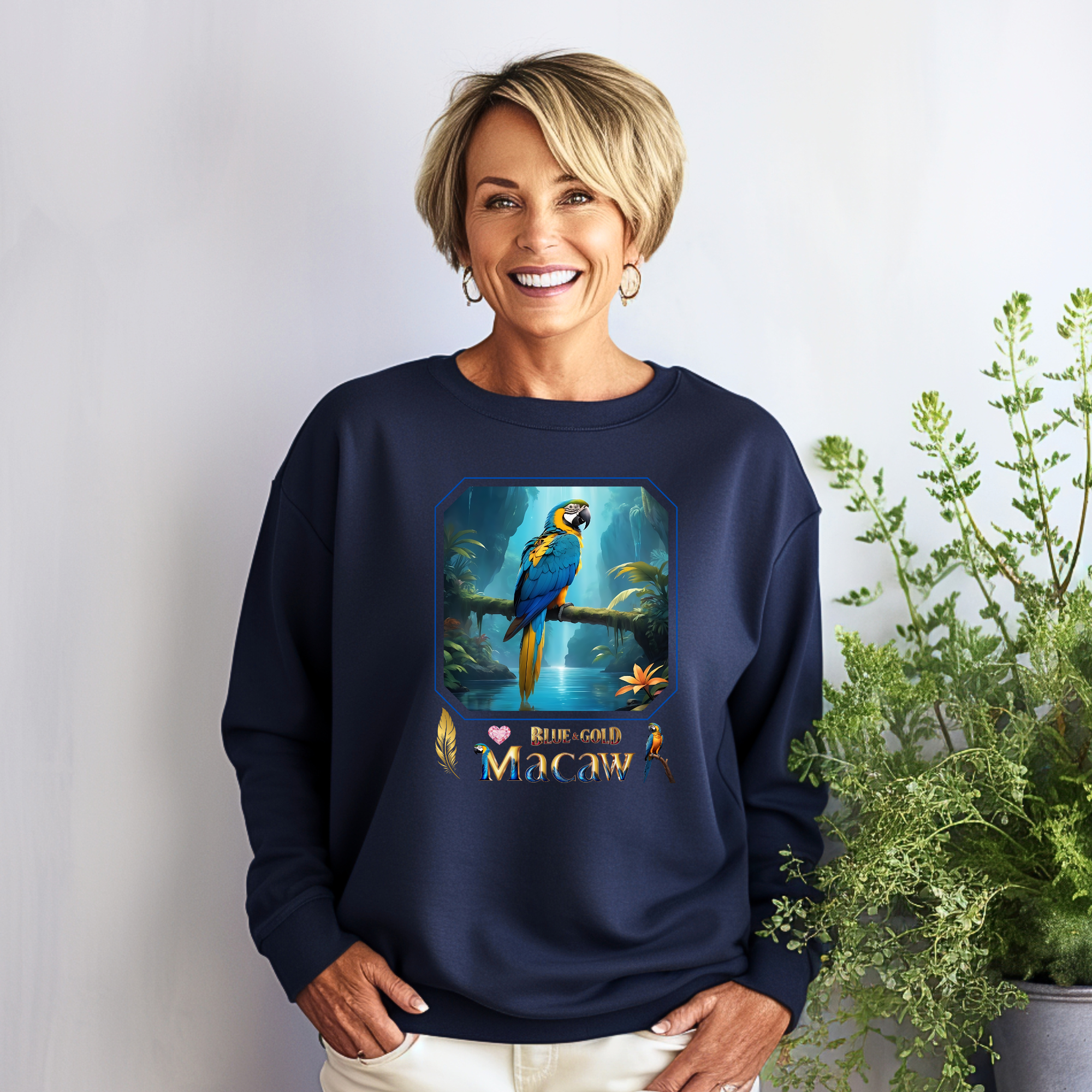 Nature Blue & Gold Macaw Sweatshirt
