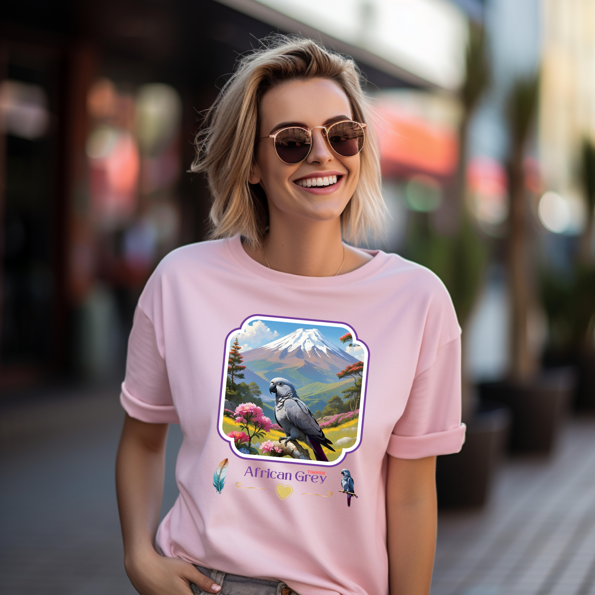 African Grey Timneh Mountain T-Shirt