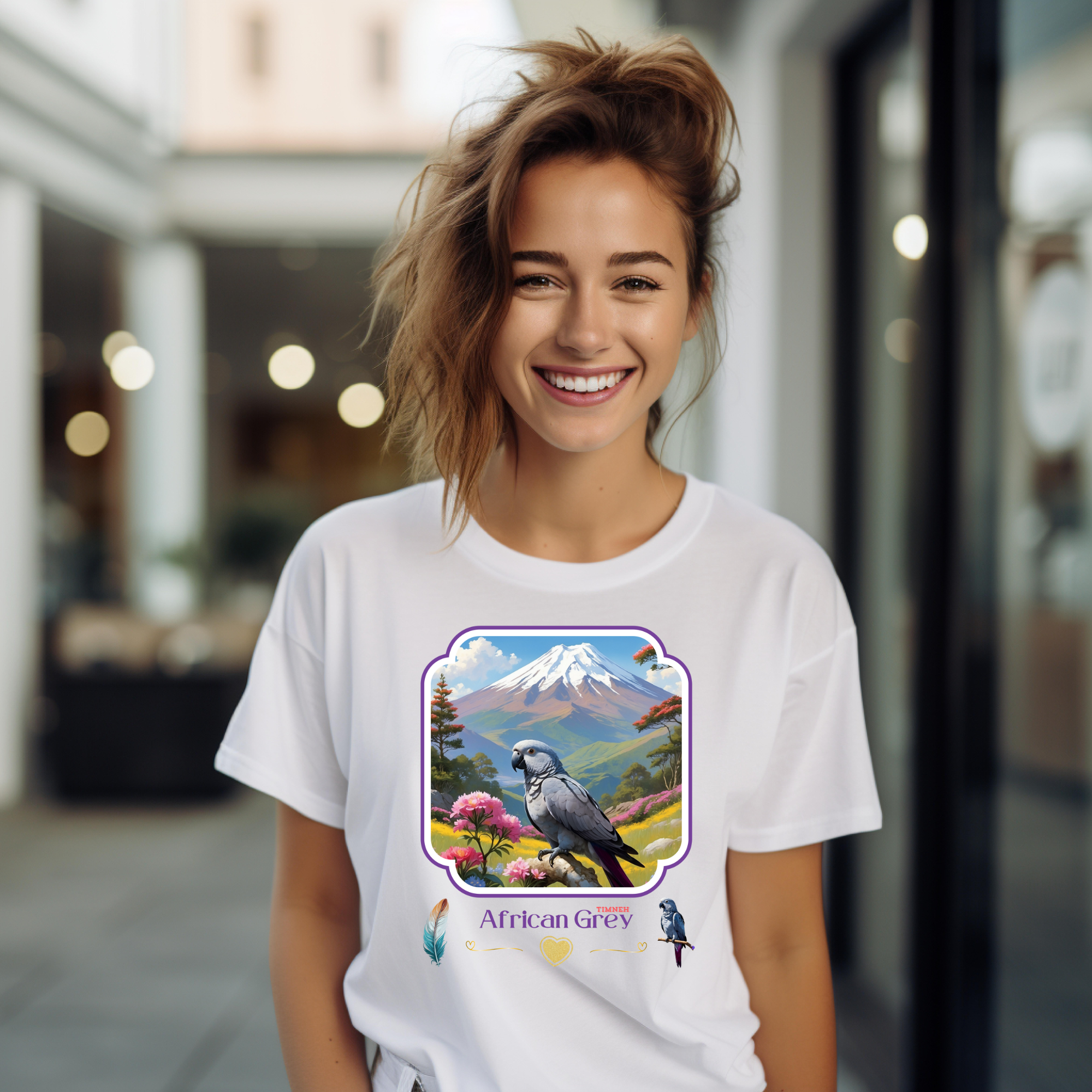 African Grey Timneh Mountain T-Shirt
