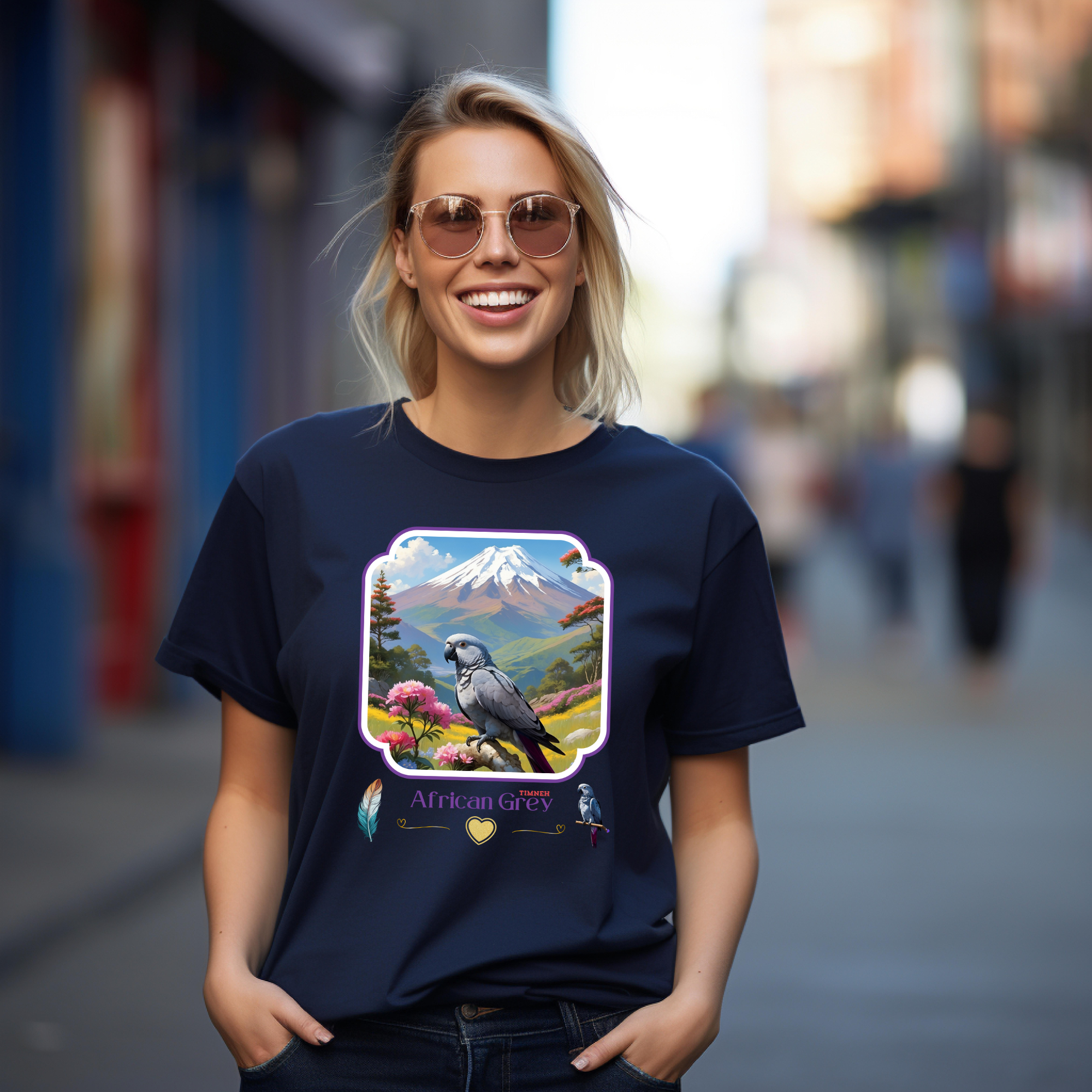 African Grey Timneh Mountain T-Shirt