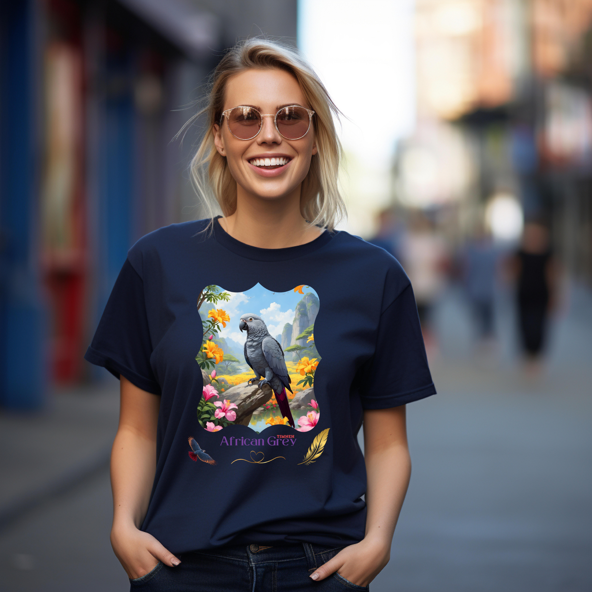 Floral African Grey Timneh T-Shirt