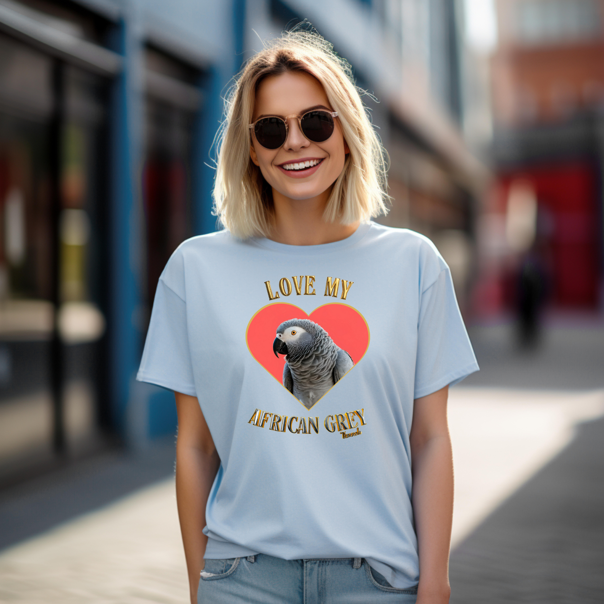 Love My African Grey Tee, Bird Lover Shirt, Gift for Parrot Owners, Avian Enthusiast Apparel, Unisex Cotton Tee