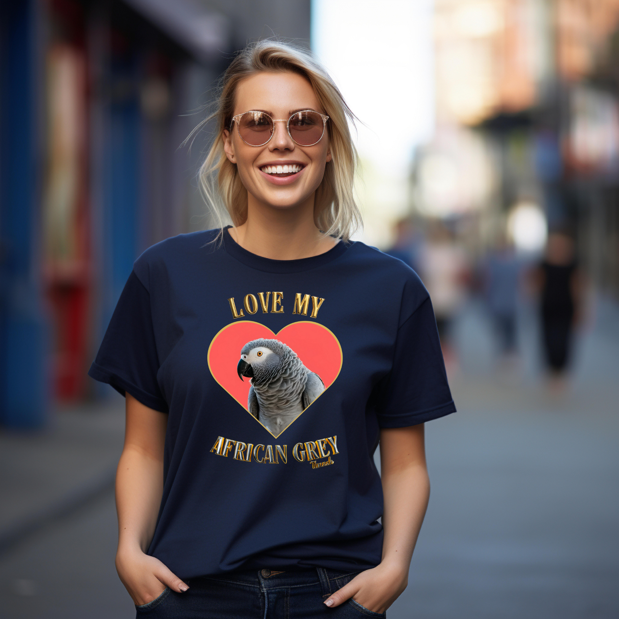 Love My African Grey Tee, Bird Lover Shirt, Gift for Parrot Owners, Avian Enthusiast Apparel, Unisex Cotton Tee