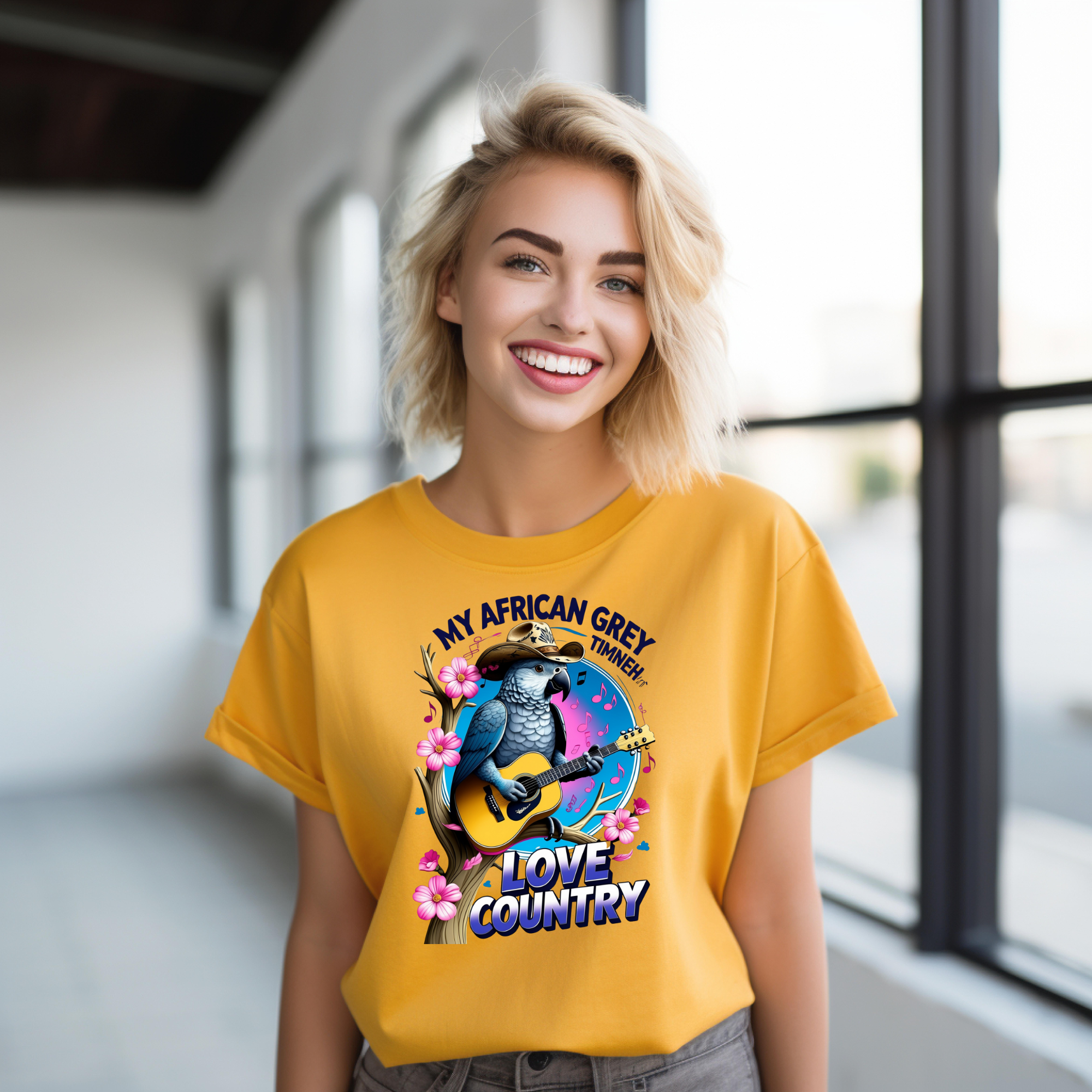African Grey Timneh Love Country T-Shirt