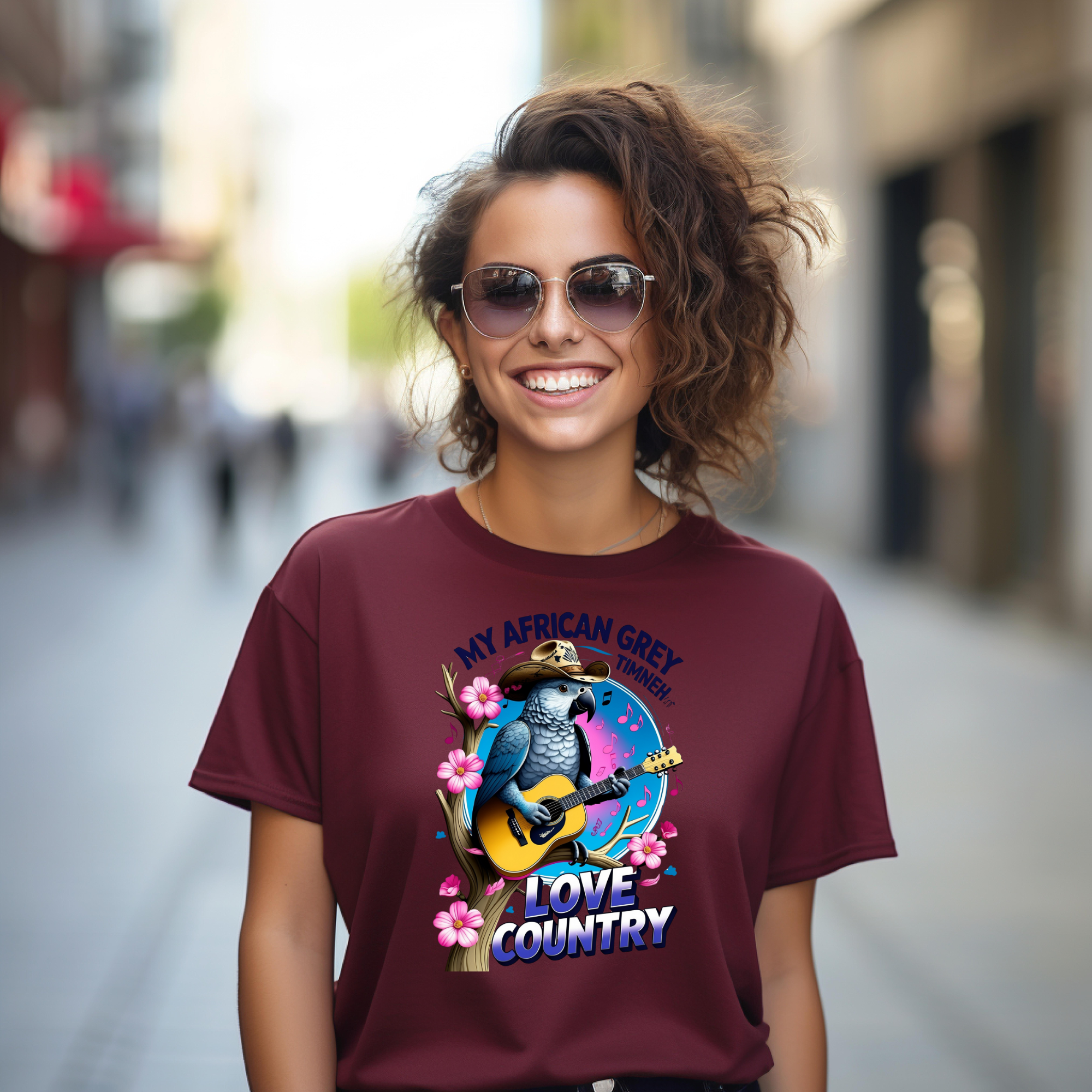 African Grey Timneh Love Country T-Shirt