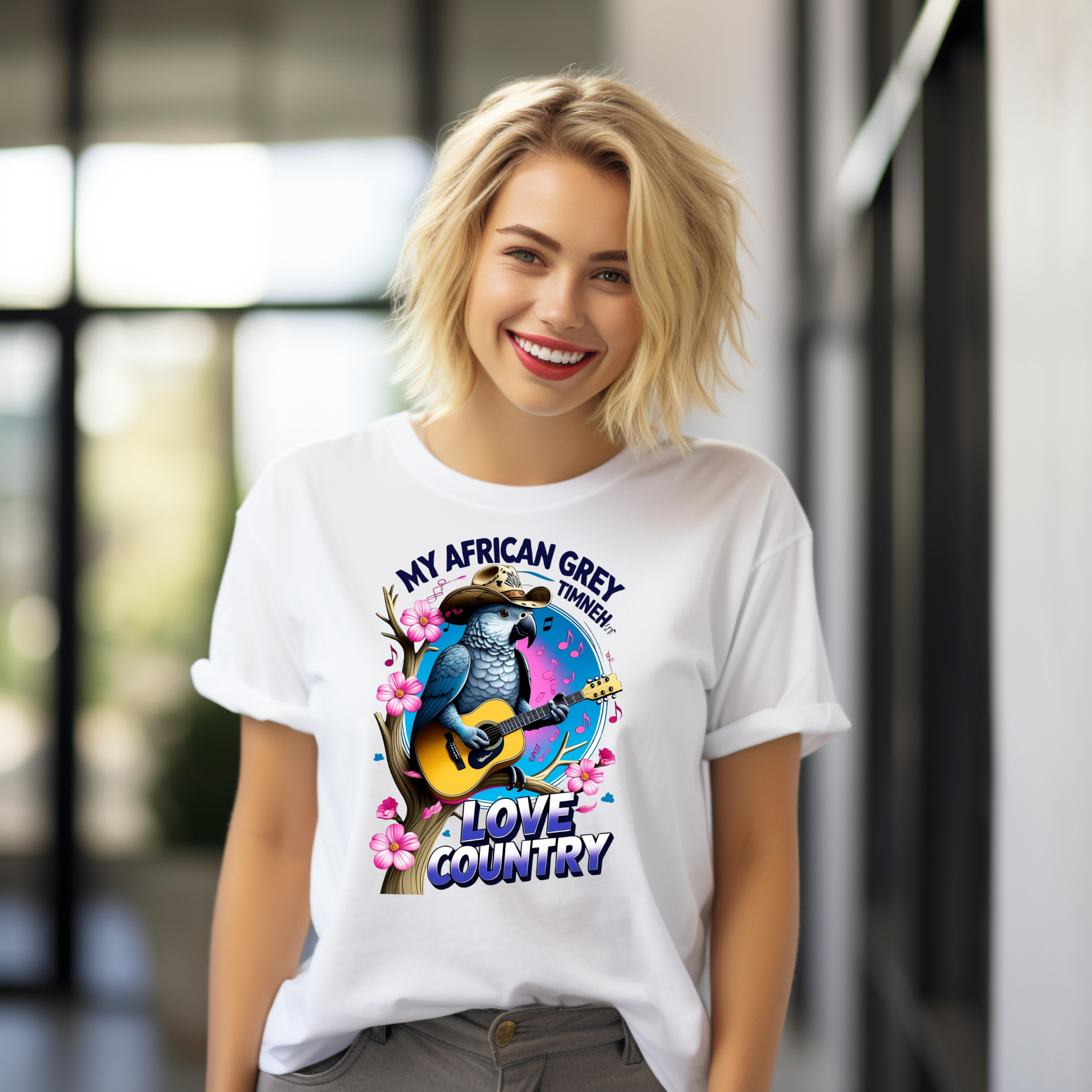 African Grey Timneh Love Country T-Shirt