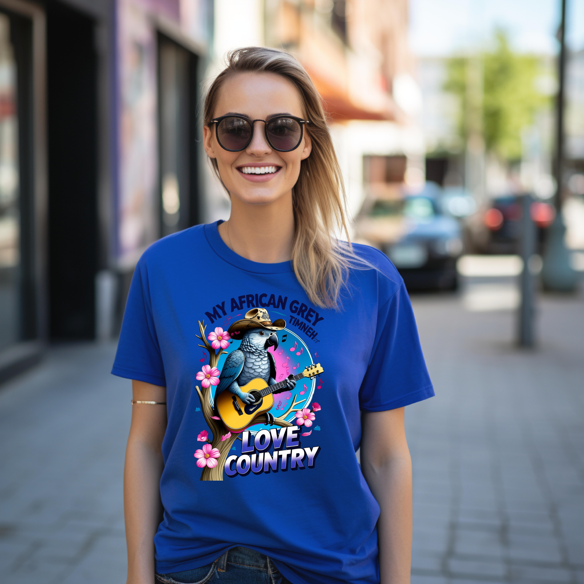 African Grey Timneh Love Country T-Shirt