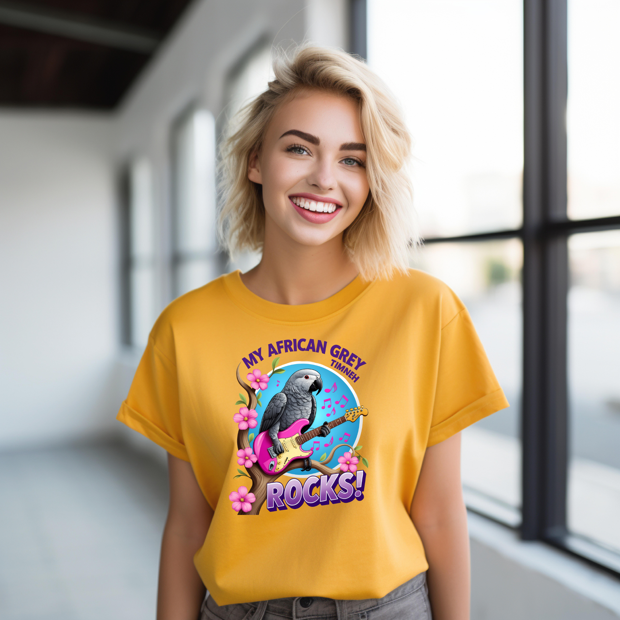 African Grey Timneh Rocks T-Shirt