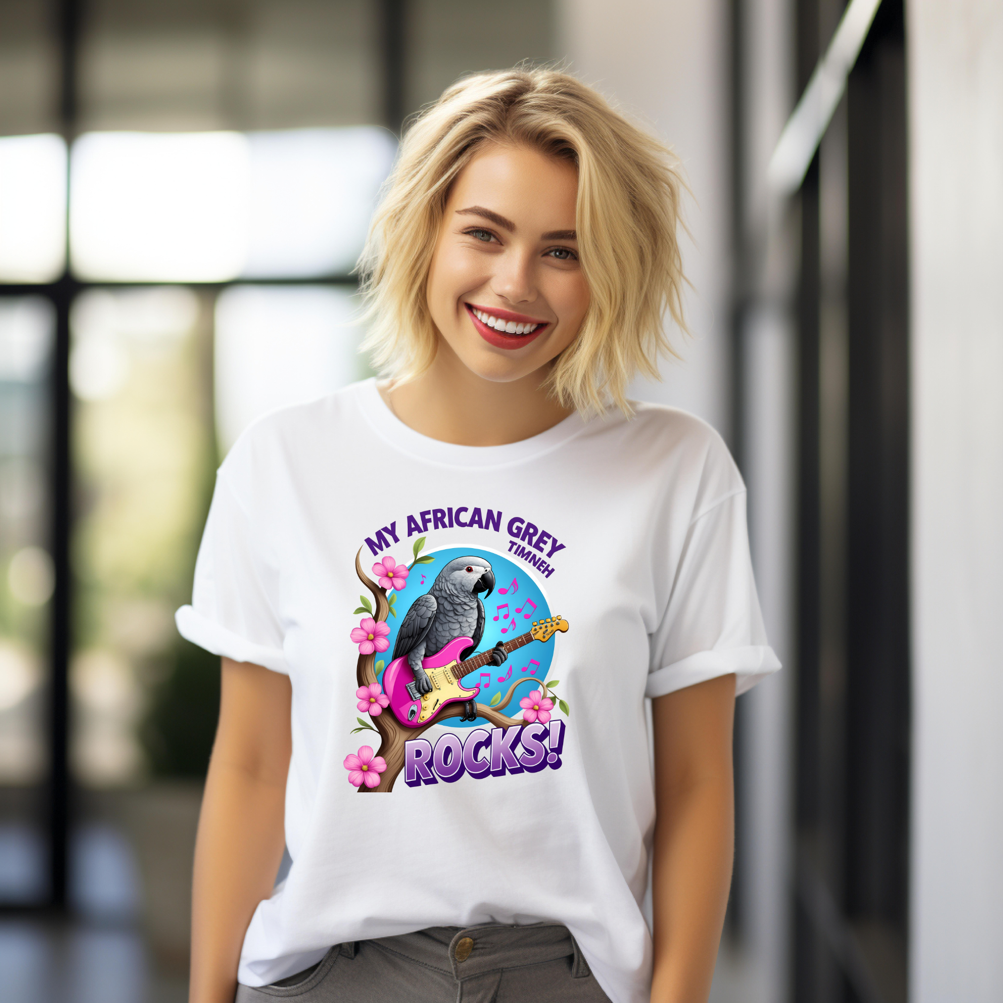 African Grey Timneh Rocks T-Shirt