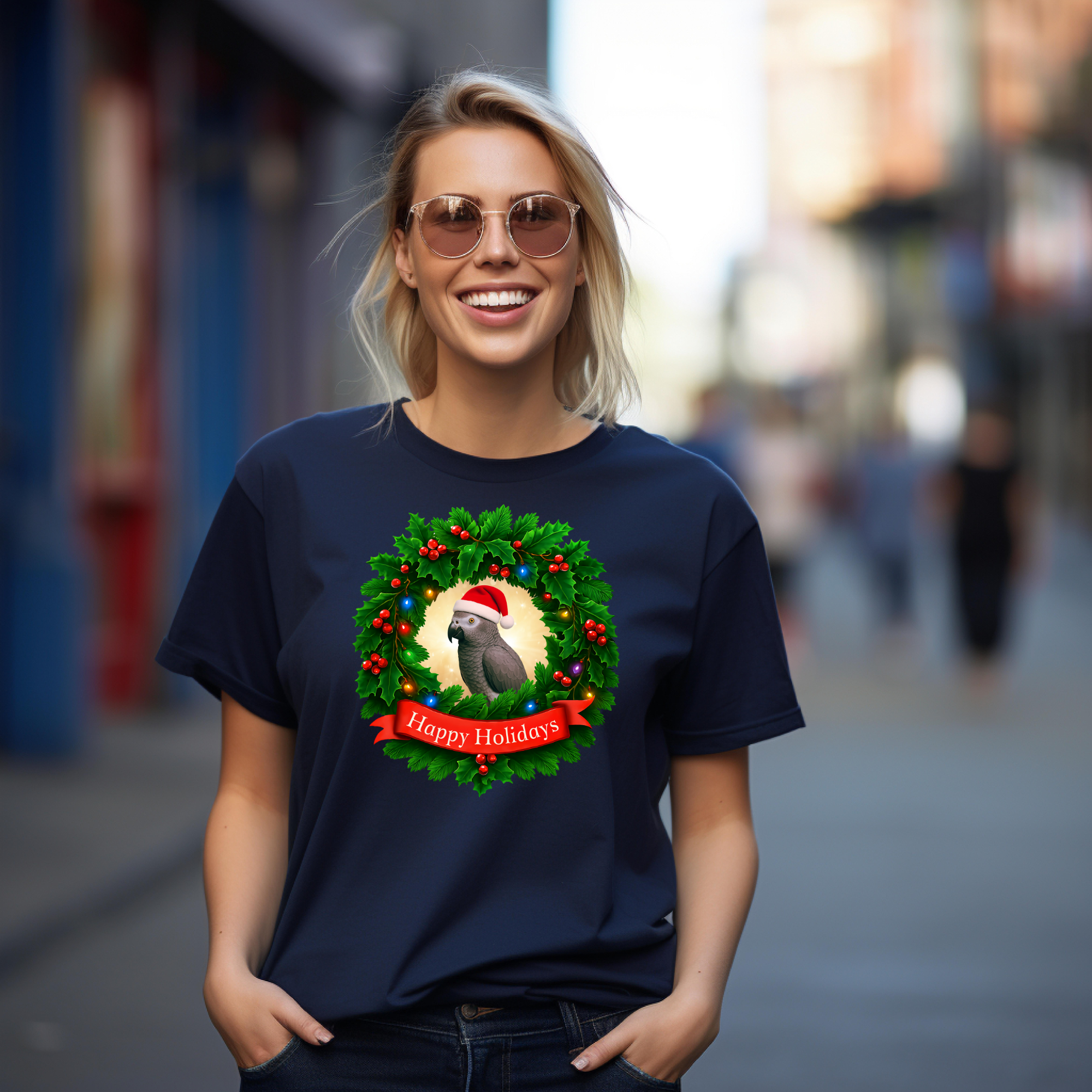 Happy Holidays African Grey Timneh T-Shirt