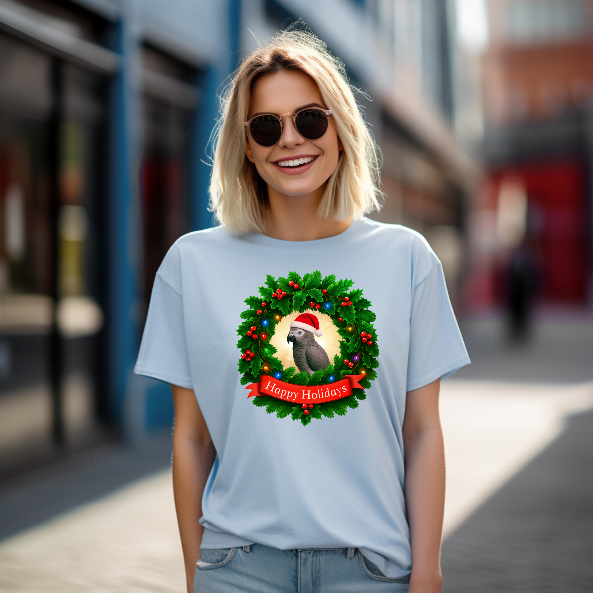 Happy Holidays African Grey Timneh T-Shirt