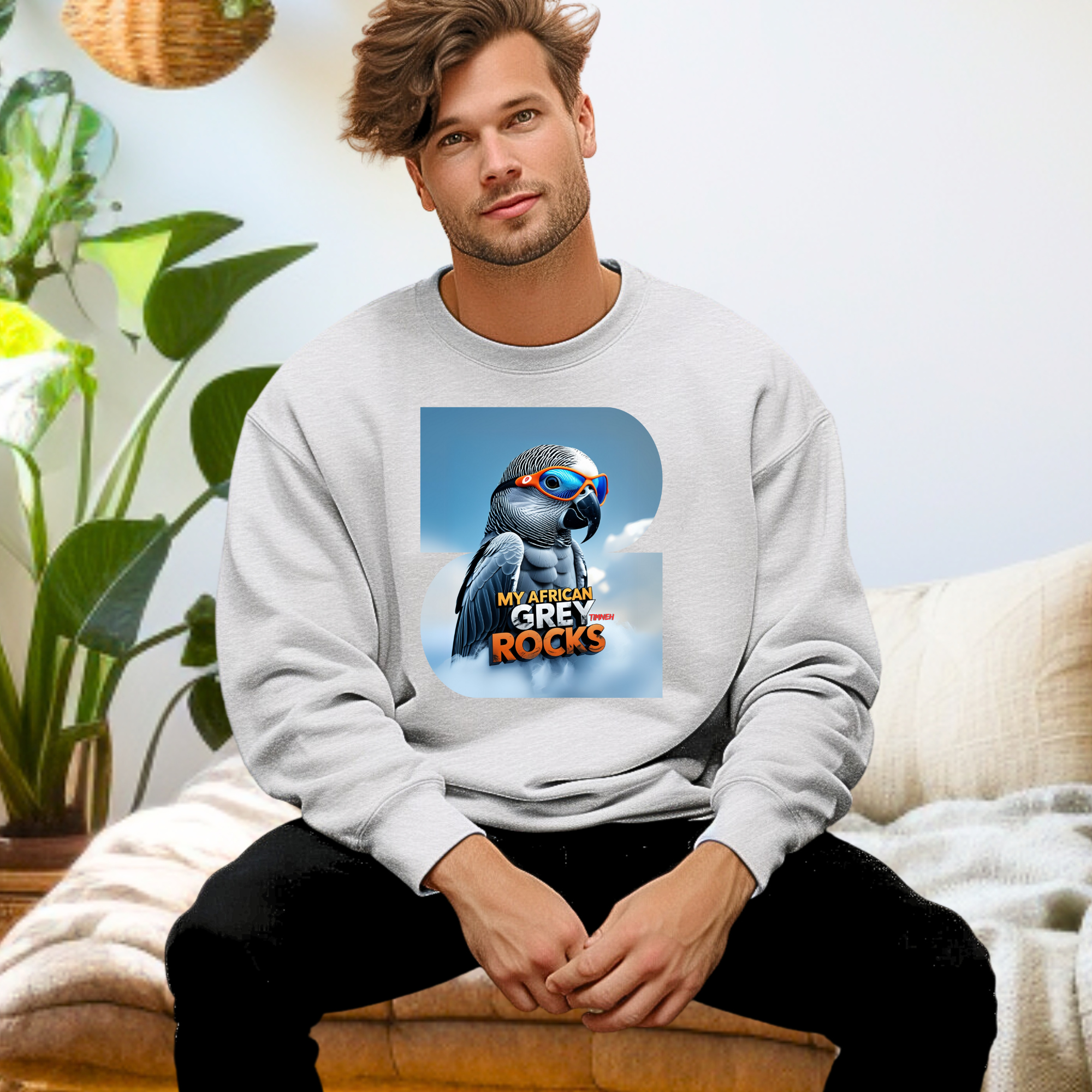 African Grey Timneh Rocks Sweatshirt