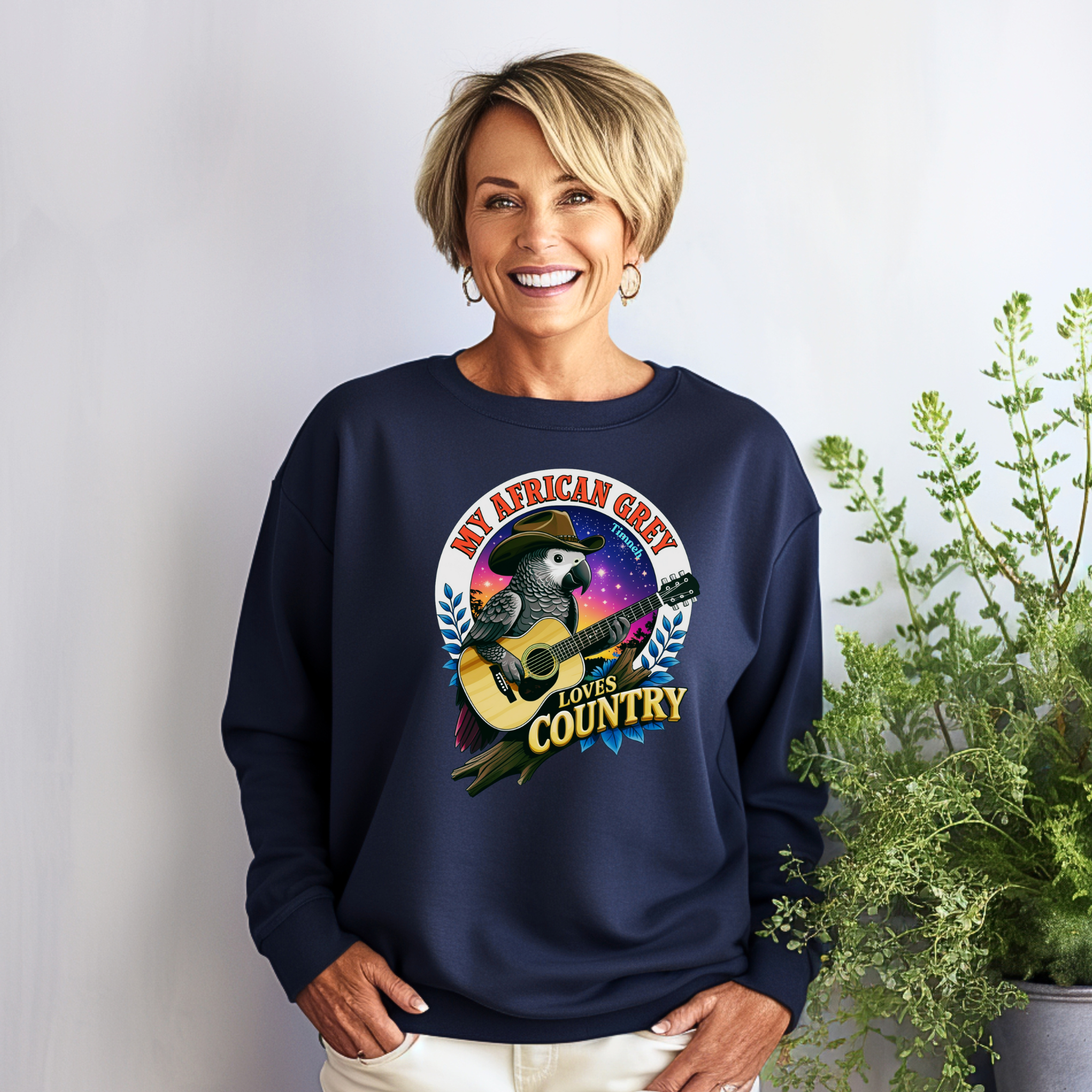 African Grey Timneh Loves Country Sweatshirt