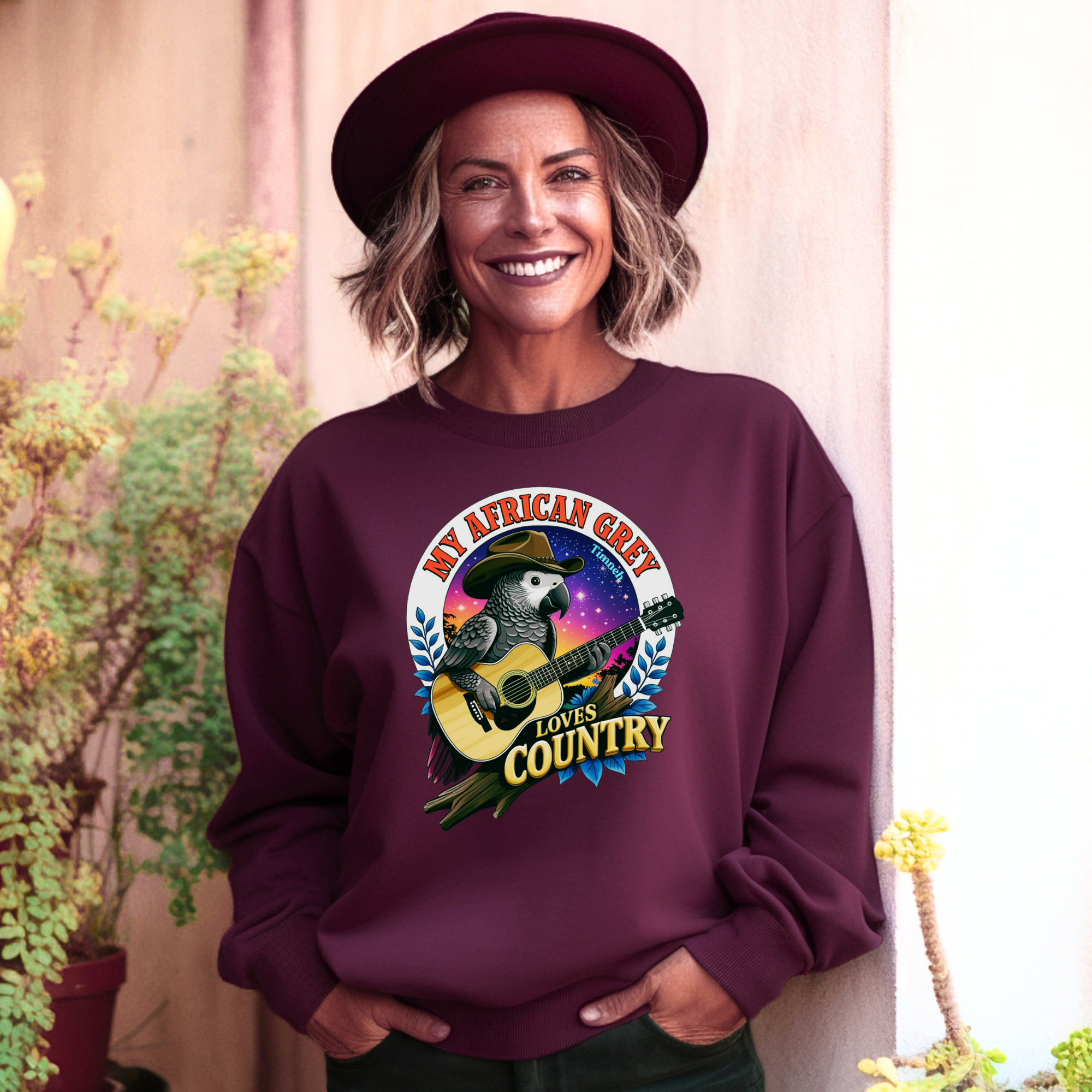 African Grey Timneh Loves Country Sweatshirt