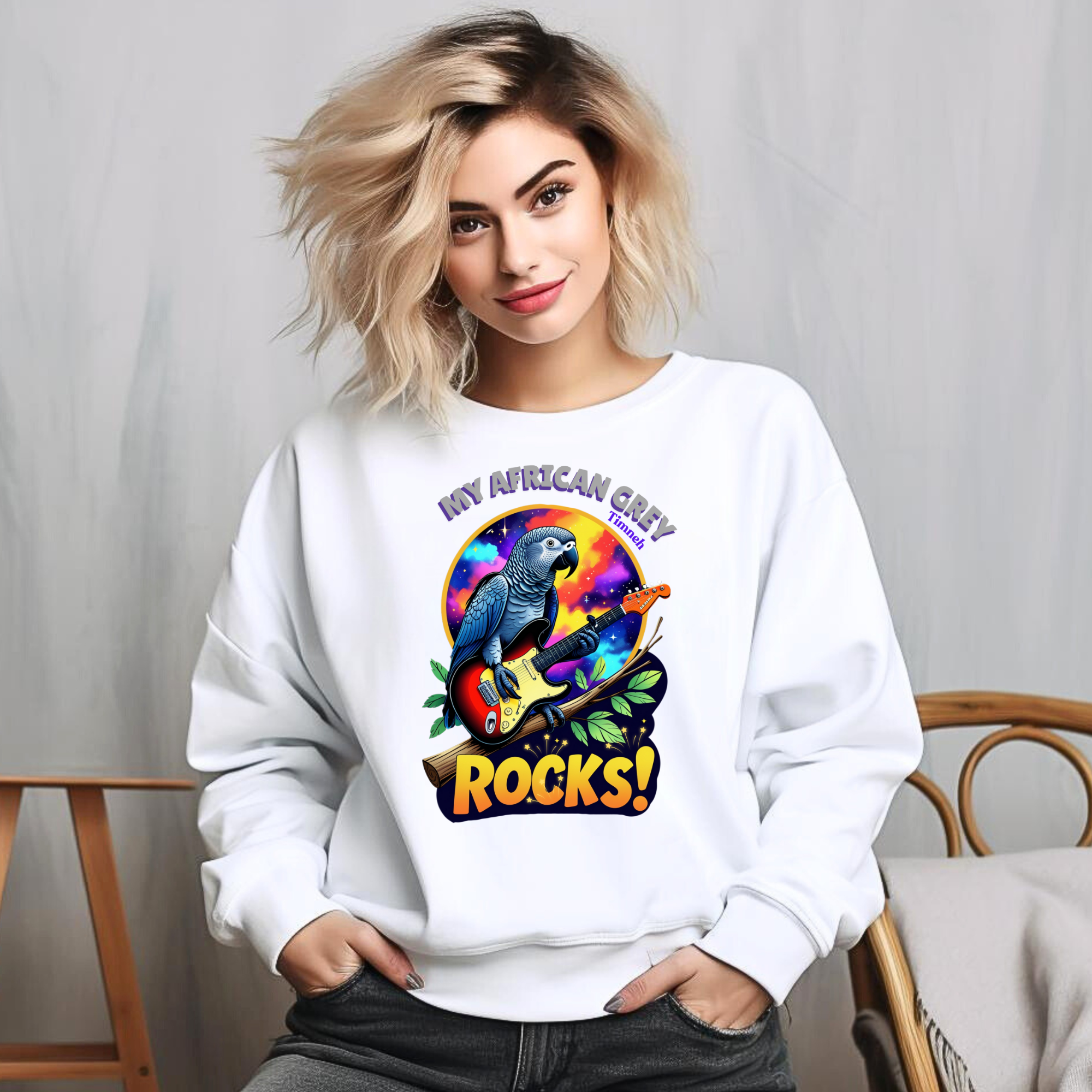 African Grey Timneh Rocks Sweatshirt