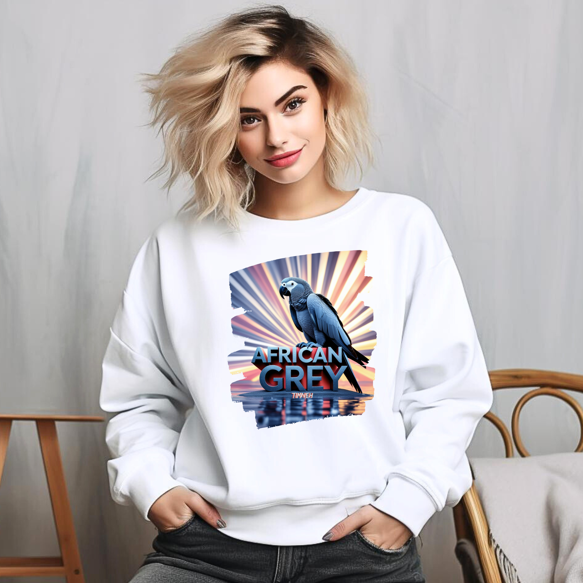 African Grey Timneh Sunburst Sweatshirt