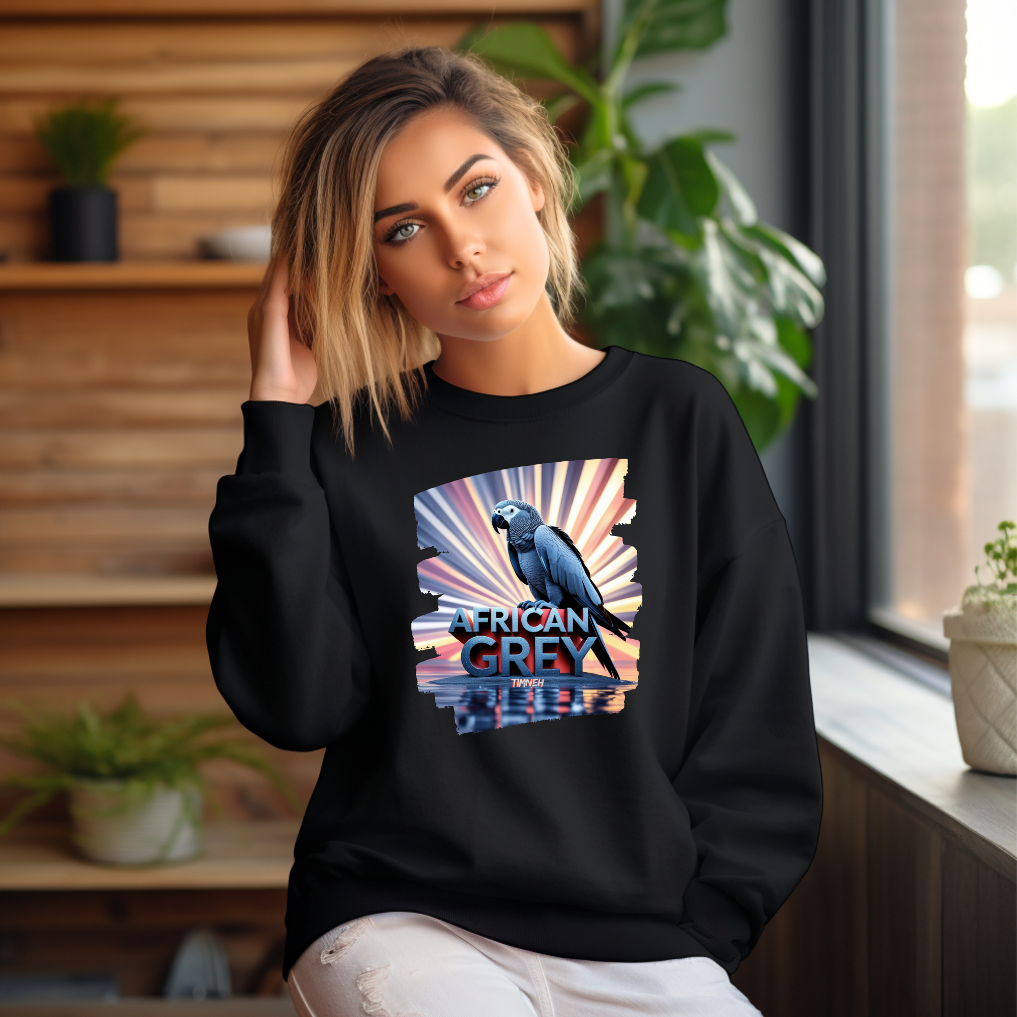 African Grey Timneh Sunburst Sweatshirt
