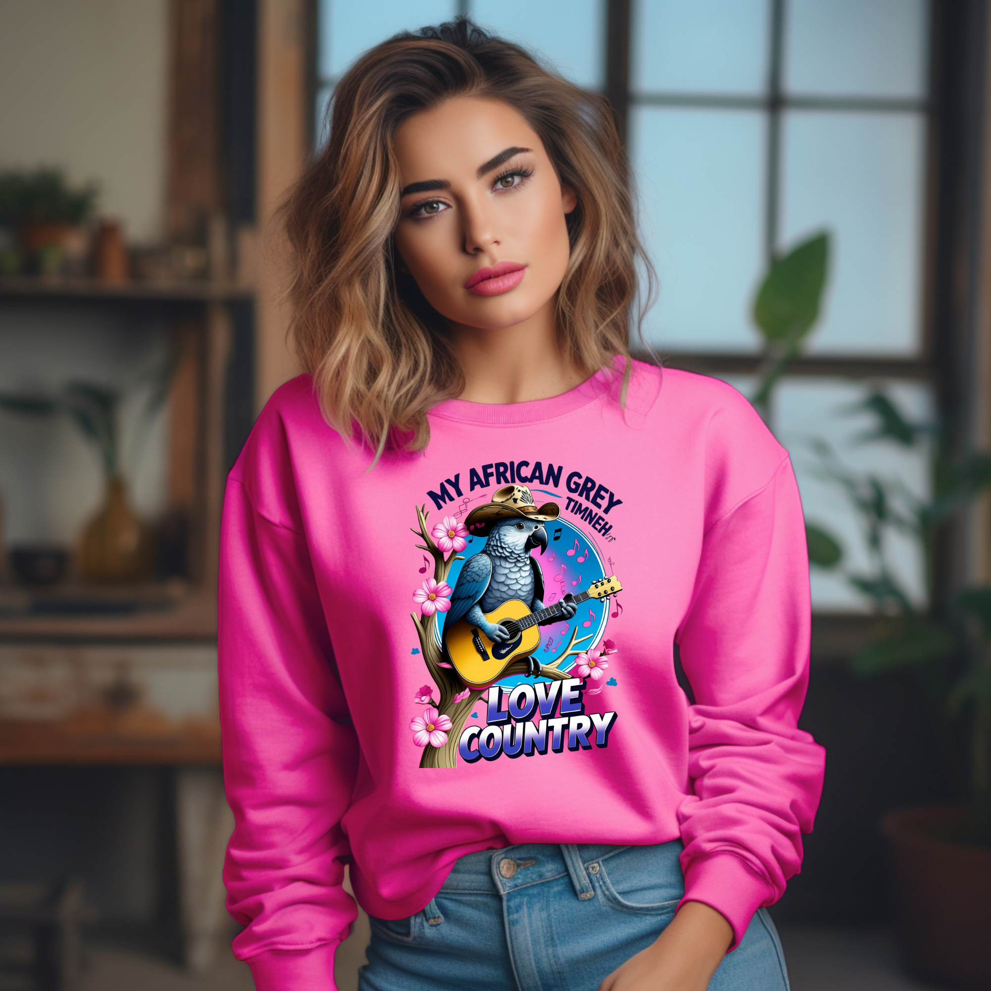African Grey Timneh Love Country Sweatshirt