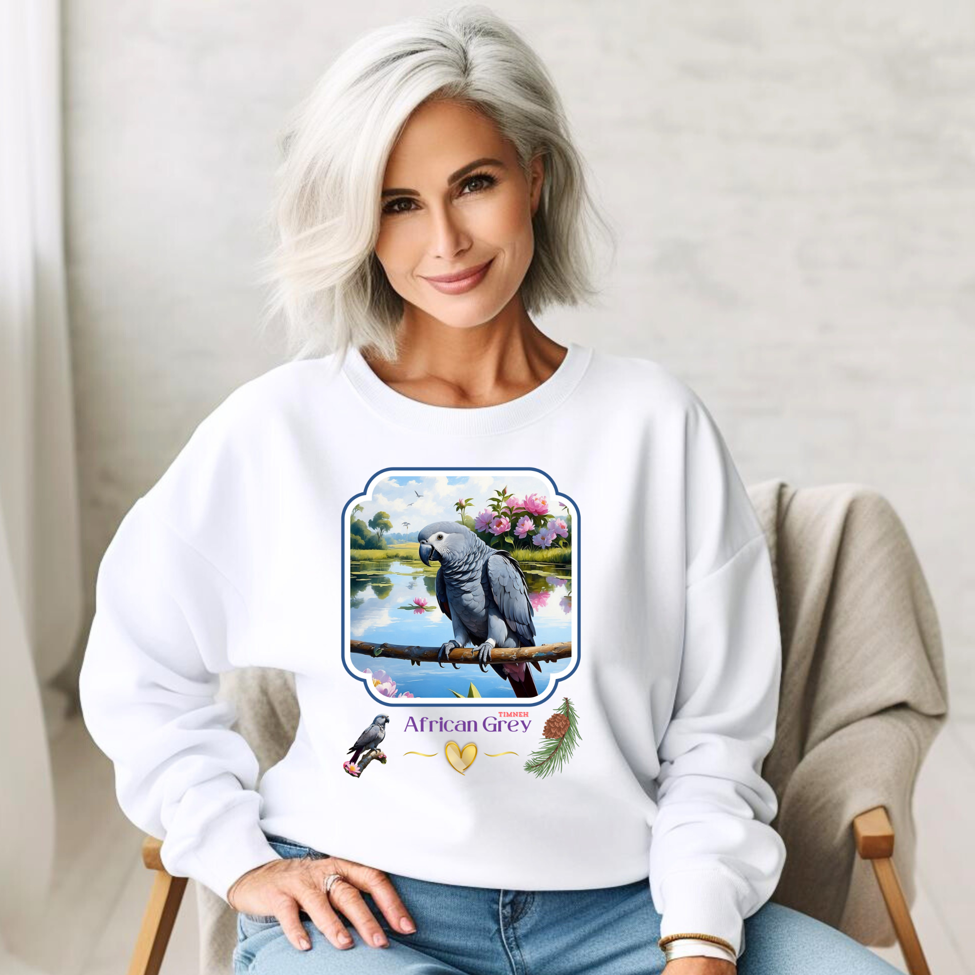 African Grey Timneh Lake Sweatshirt