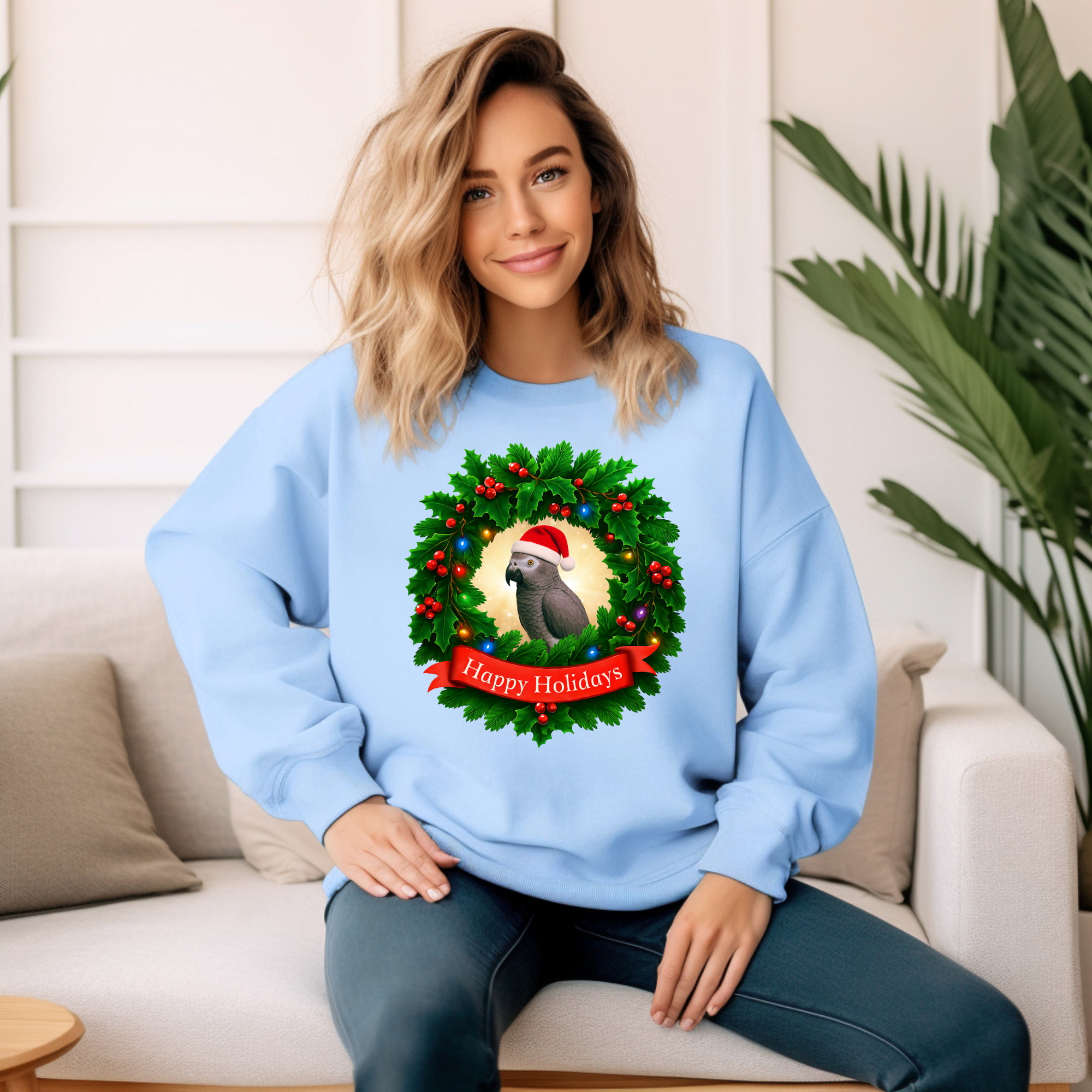 Happy Holidays African Grey Sweatshirt