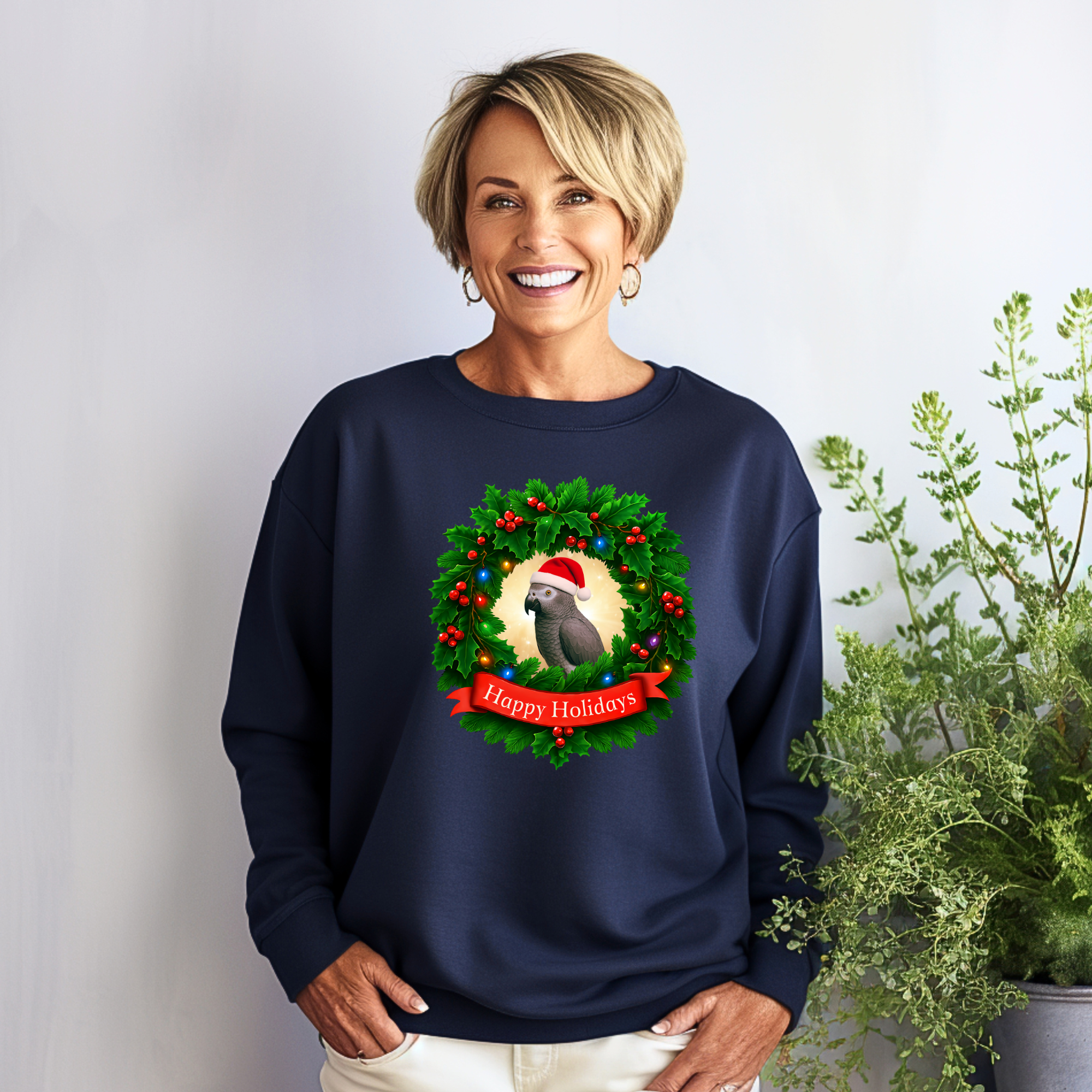 Happy Holidays African Grey Sweatshirt