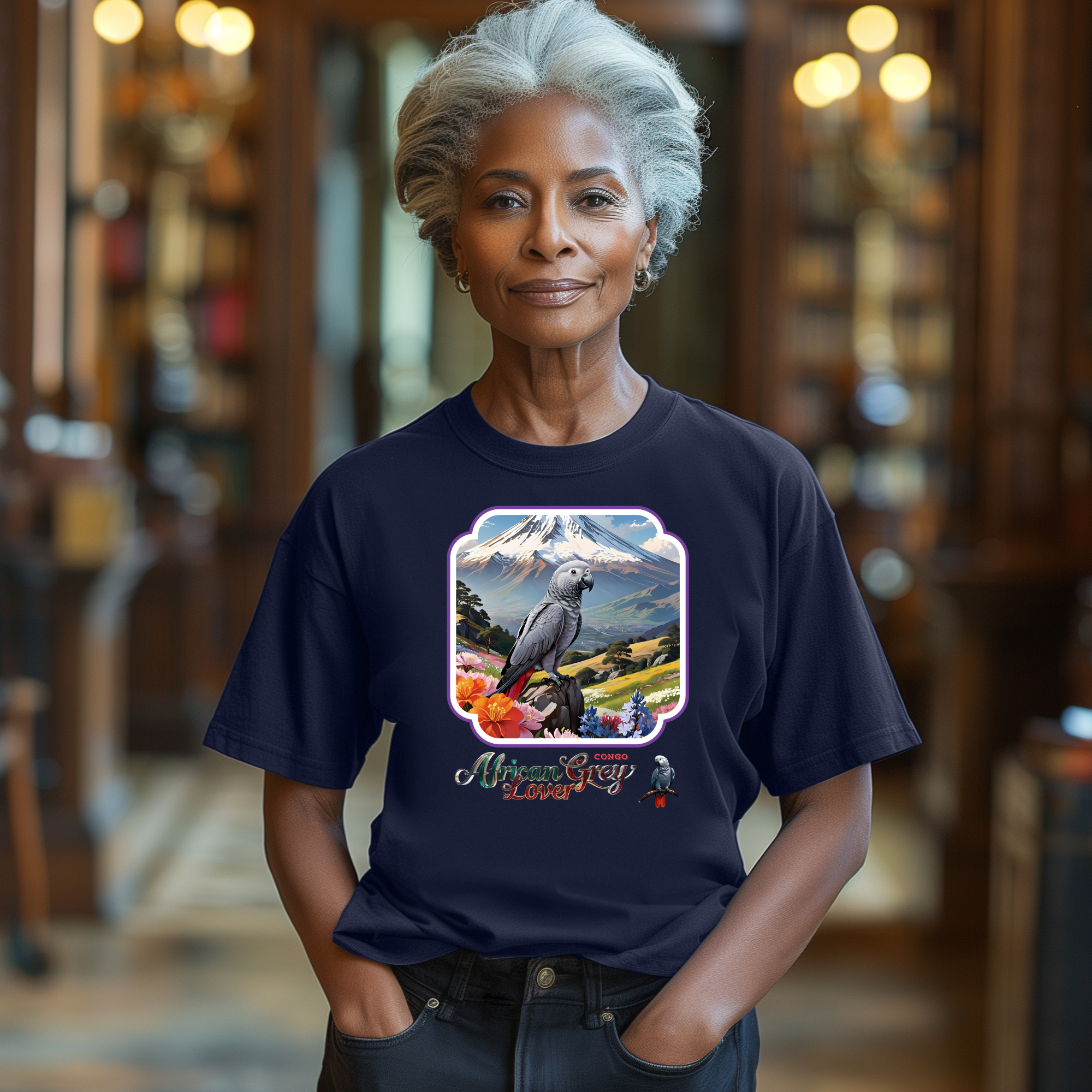 African Grey Congo Lover Parrot T-Shirt