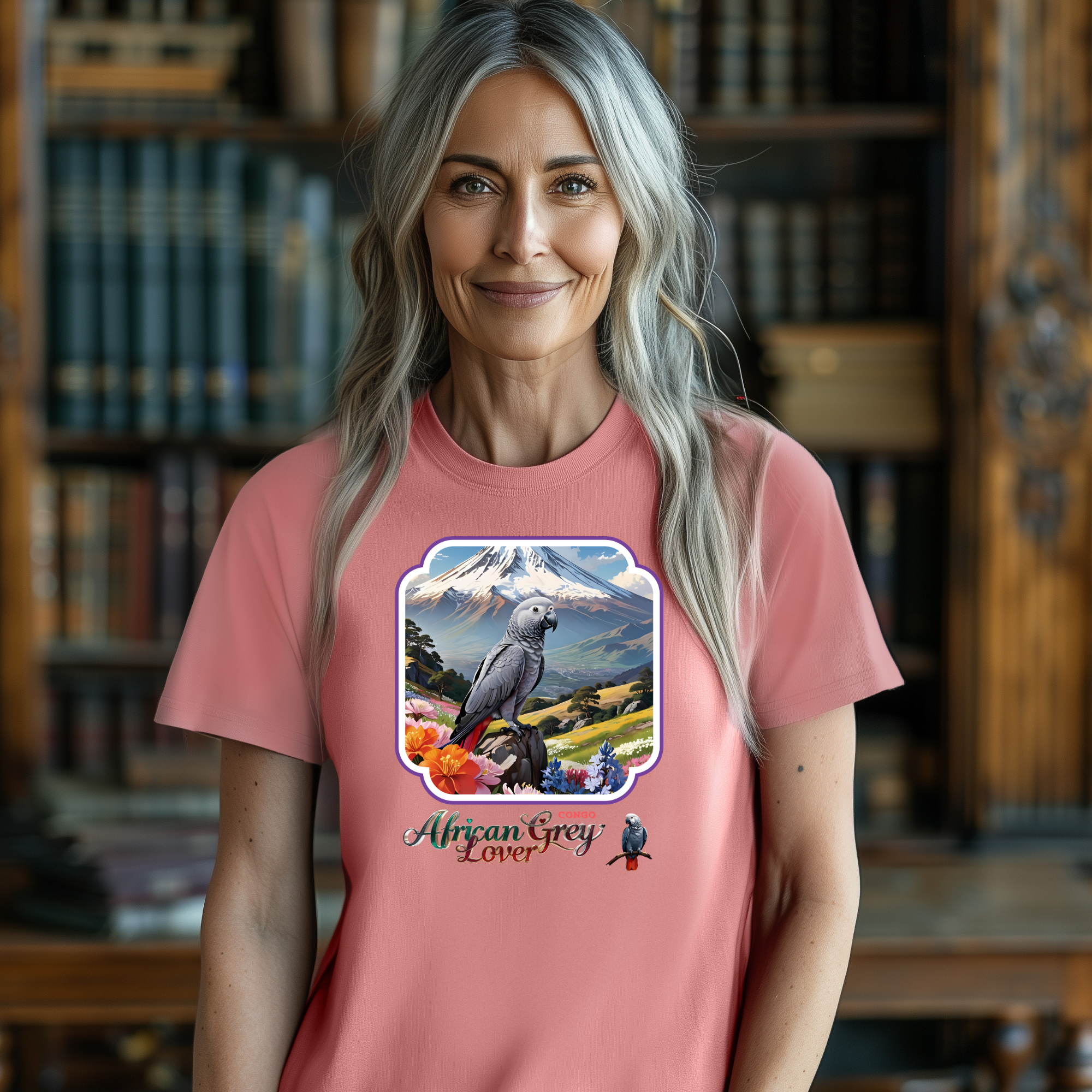 African Grey Congo Lover Parrot T-Shirt