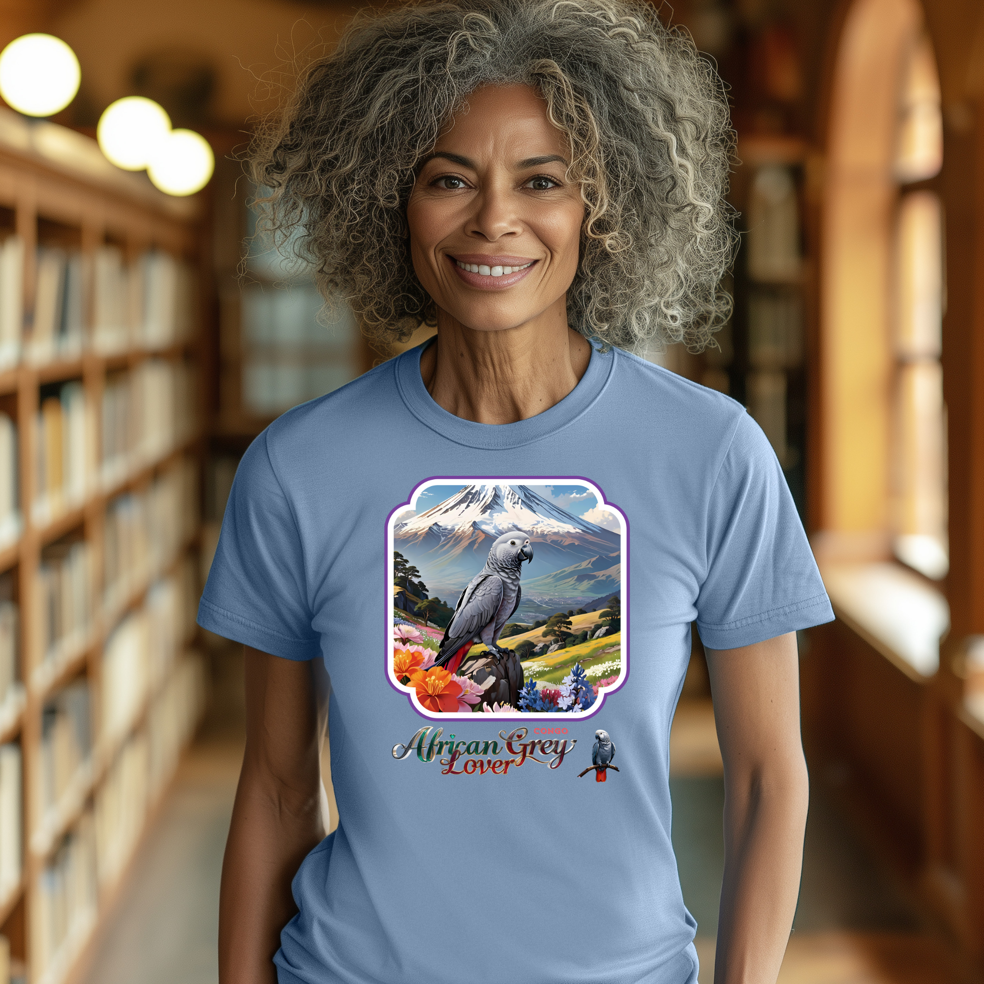 African Grey Congo Lover Parrot Tee