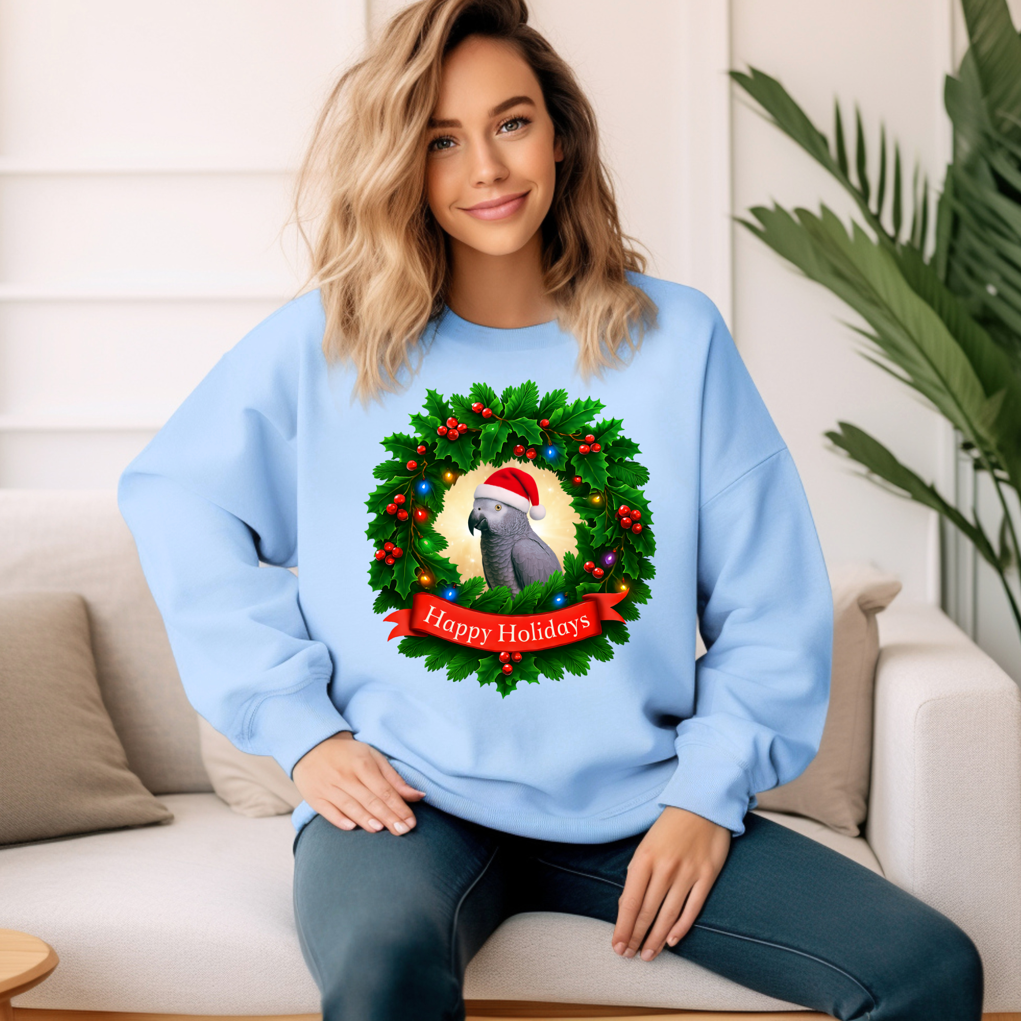 Happy Holidays African Grey Sweatshirt