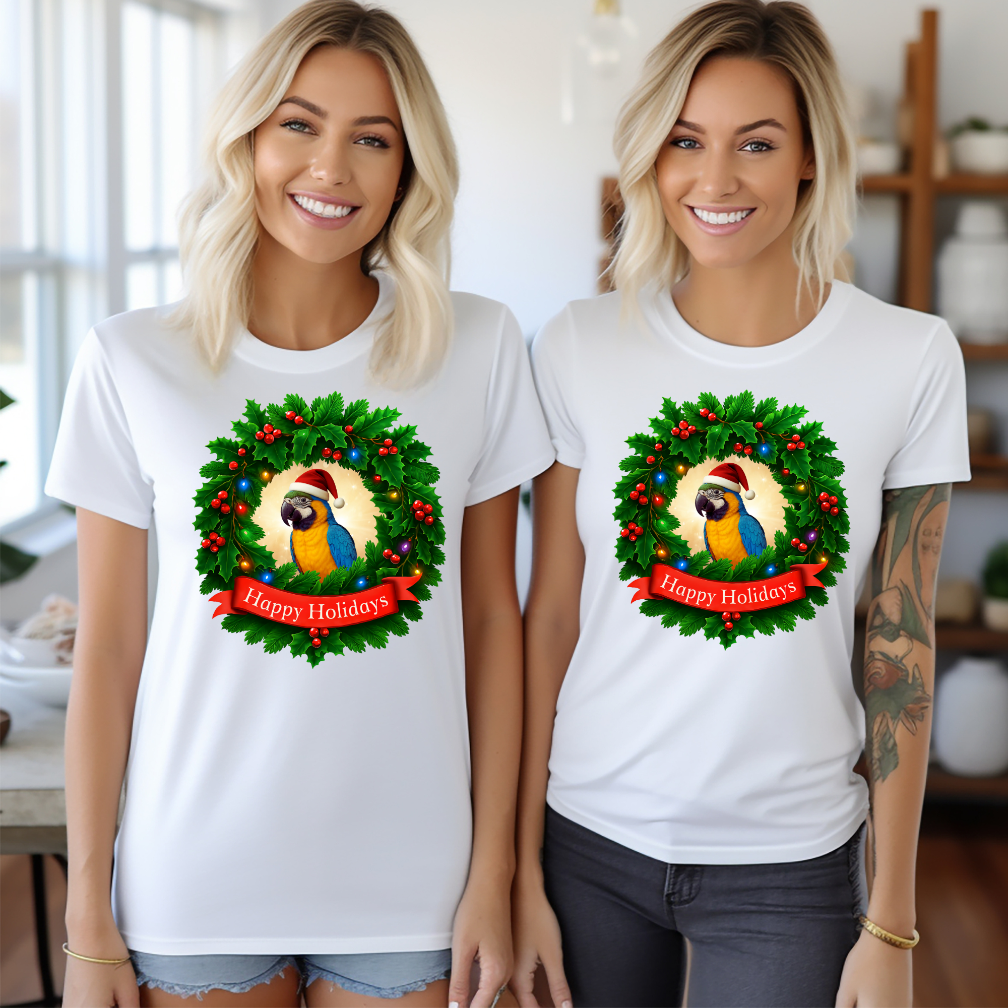 Happy Holidays Blue & Gold T-Shirt