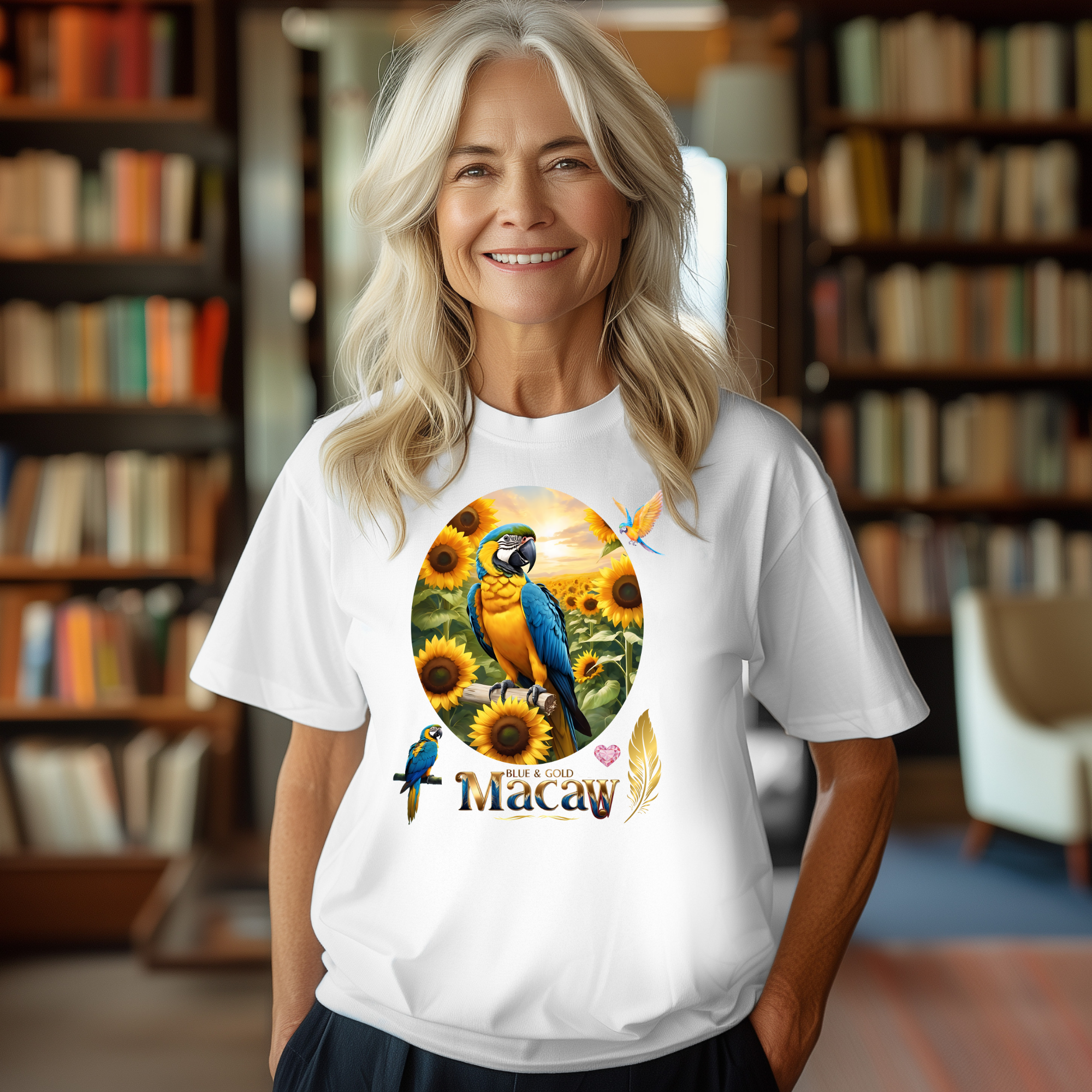 Blue & Gold Macaw Parrot T-Shirt