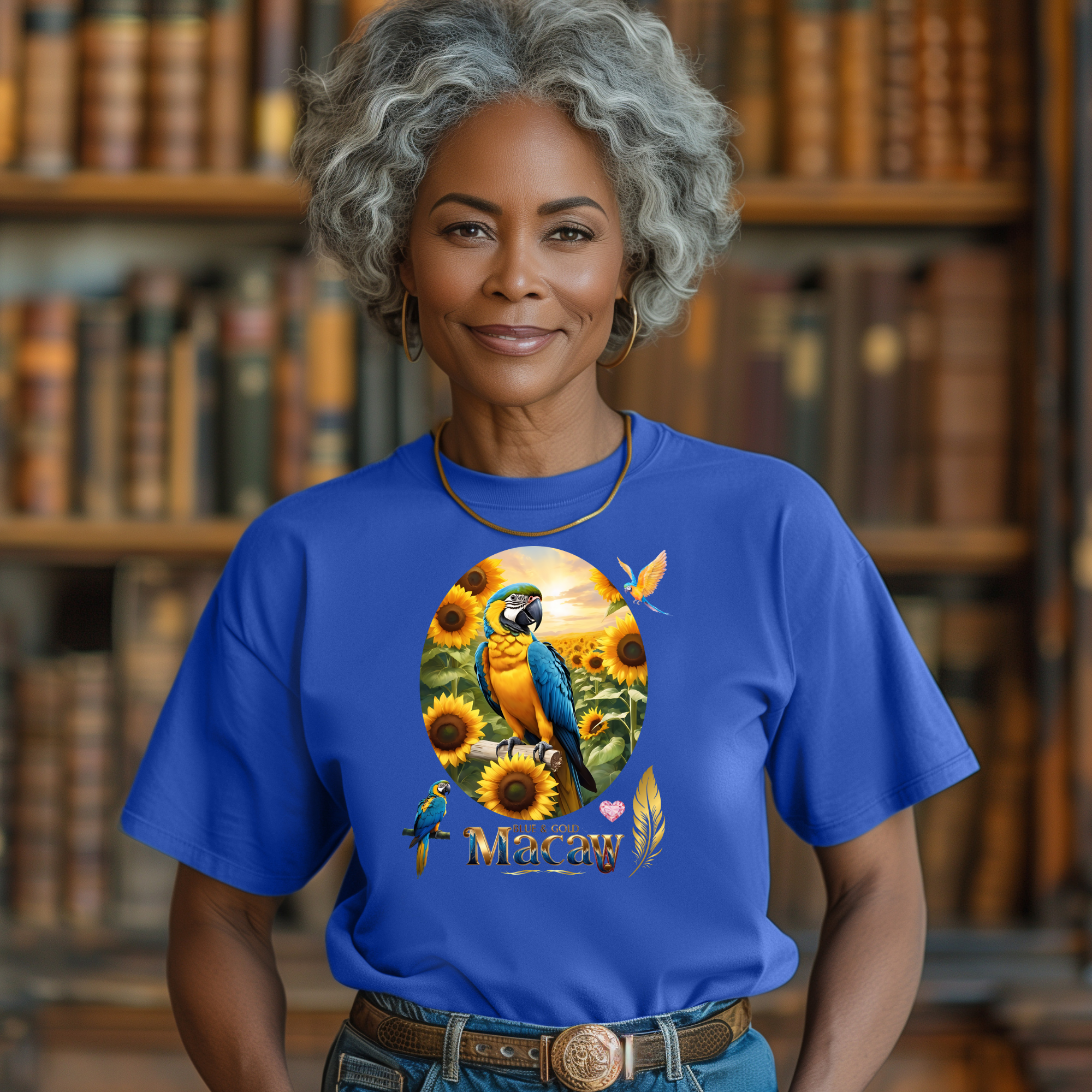 Blue & Gold Macaw Parrot T-Shirt