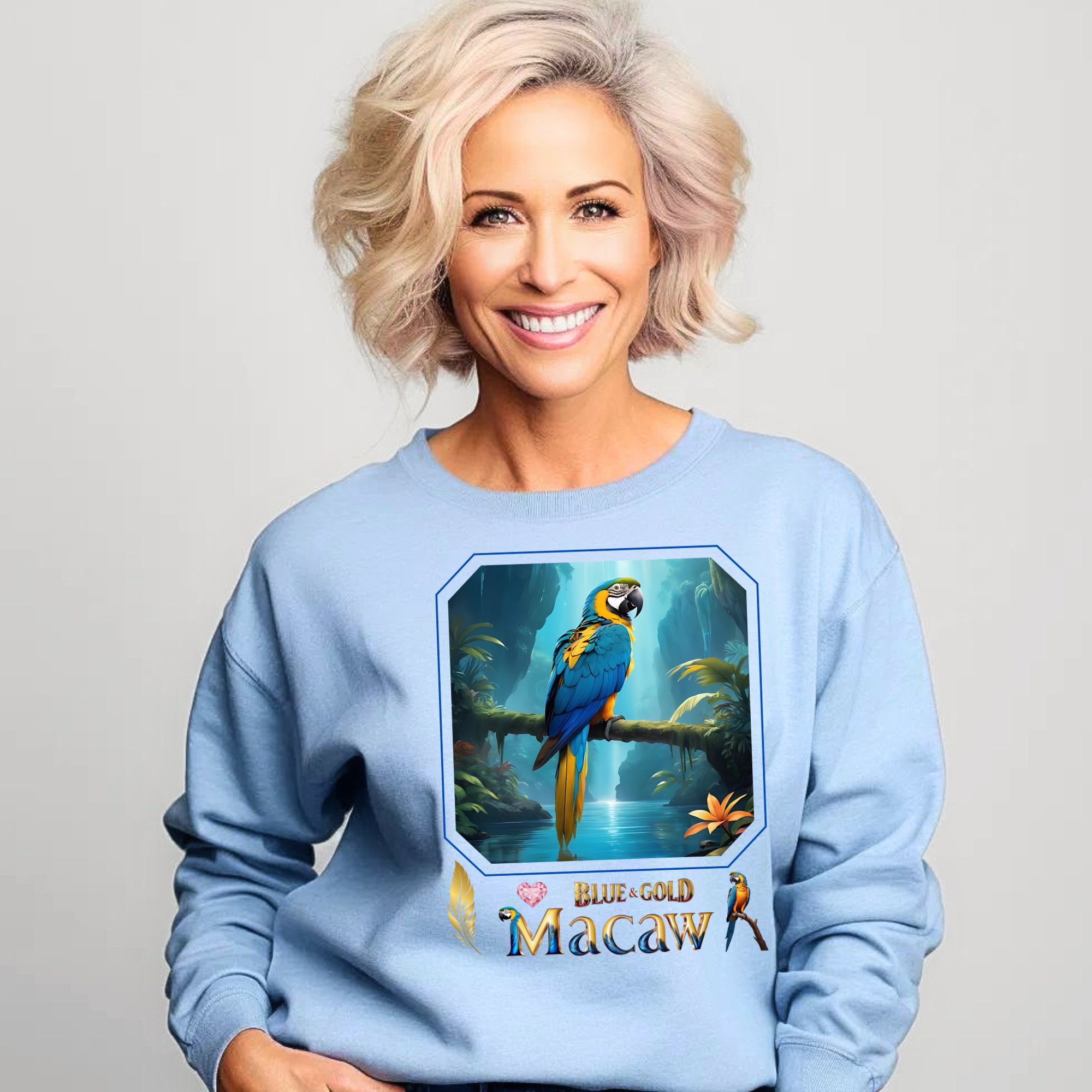 Nature Blue & Gold Macaw Sweatshirt