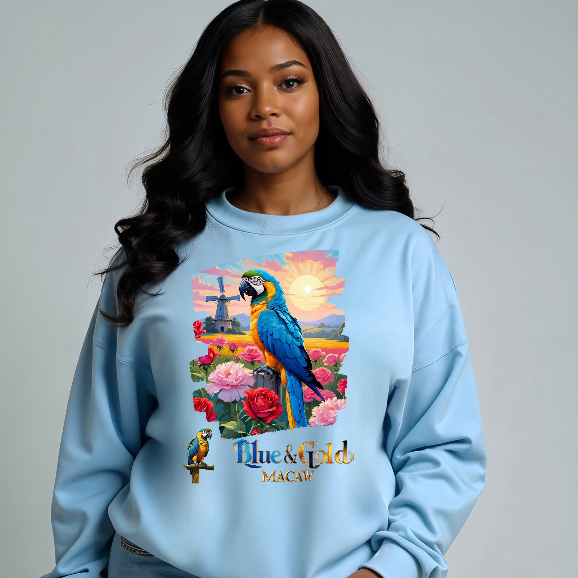 Blue & Gold Macaw Pair Sweatshirt