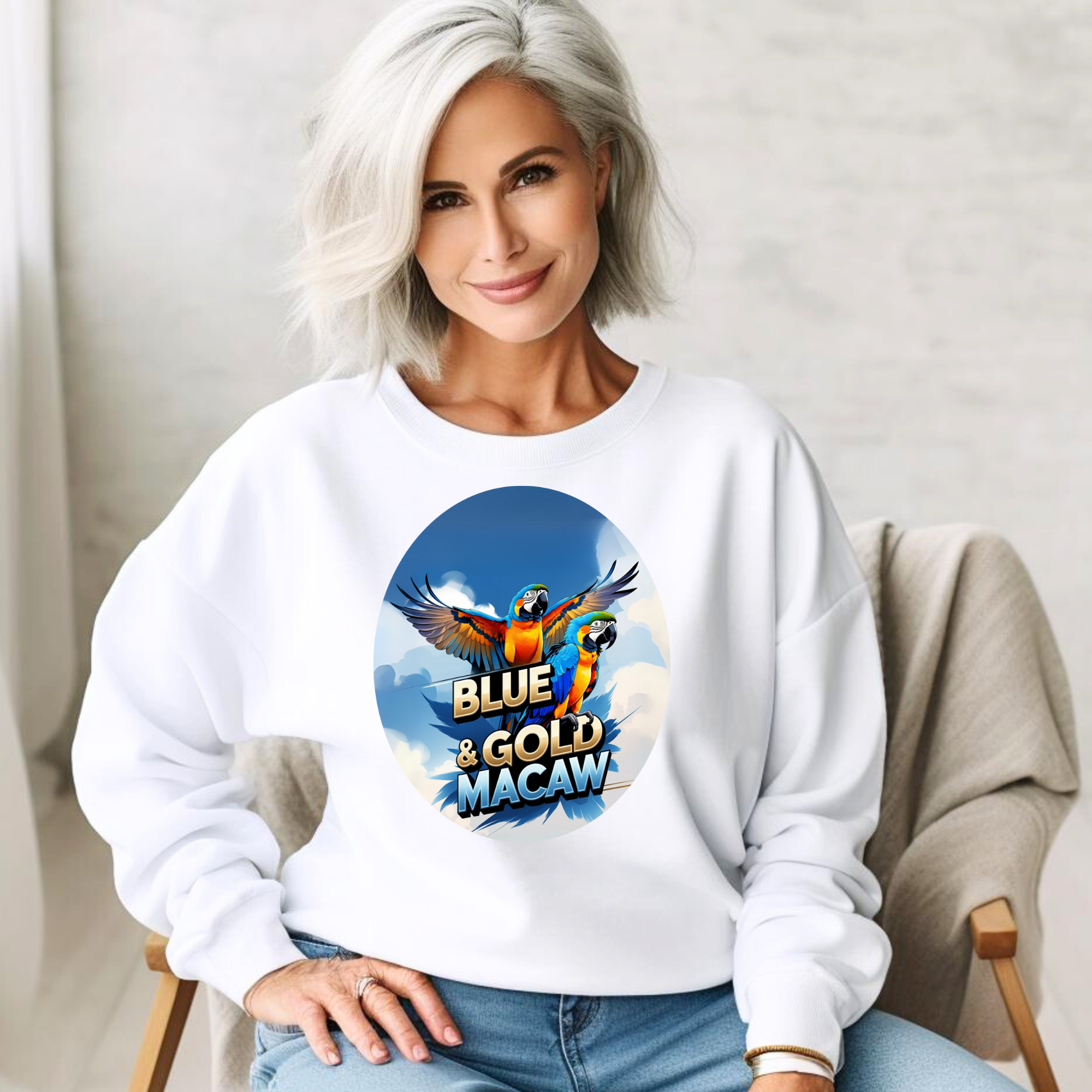 Blue & Gold Macaw Flying Sweatshirt