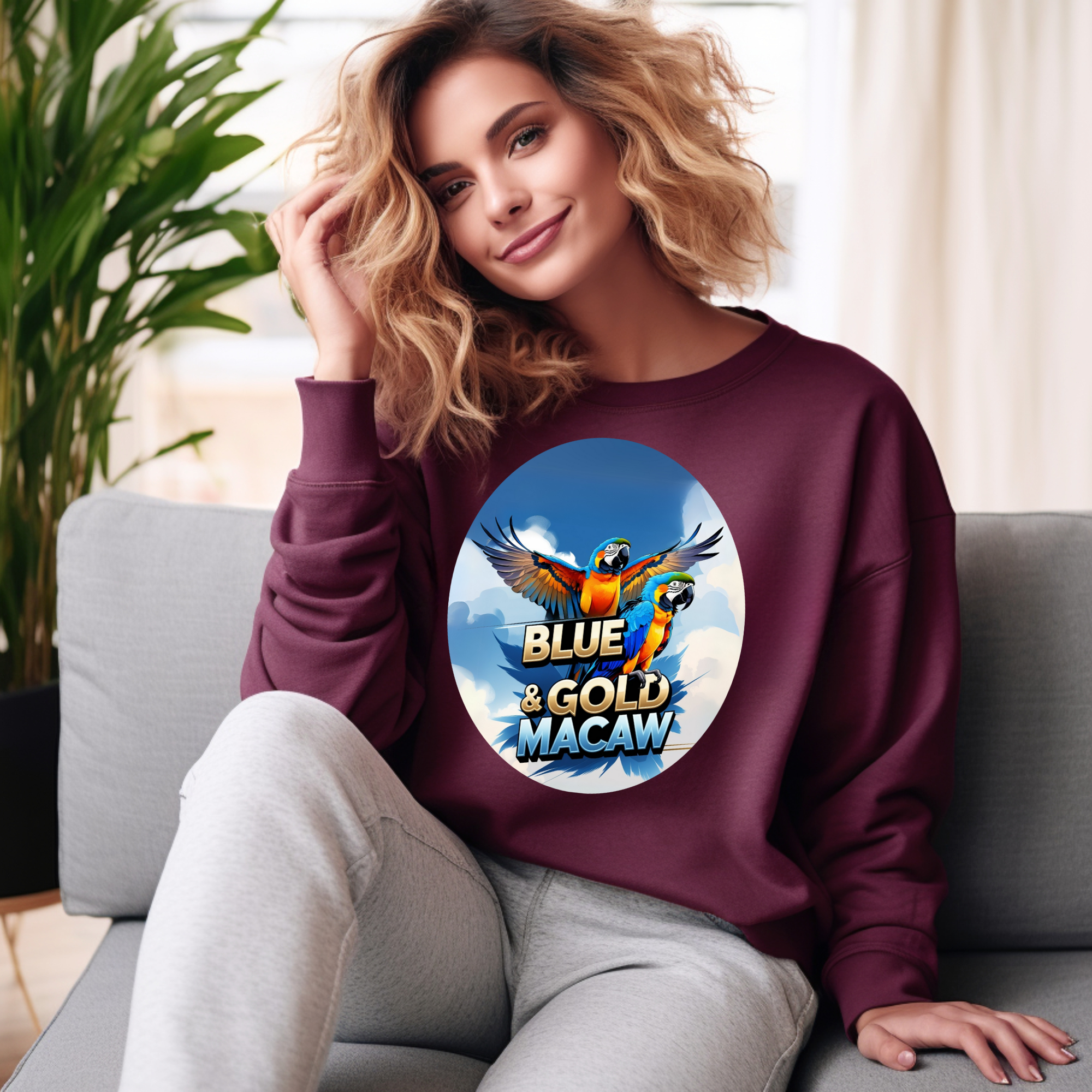 Blue & Gold Macaw Flying Sweatshirt