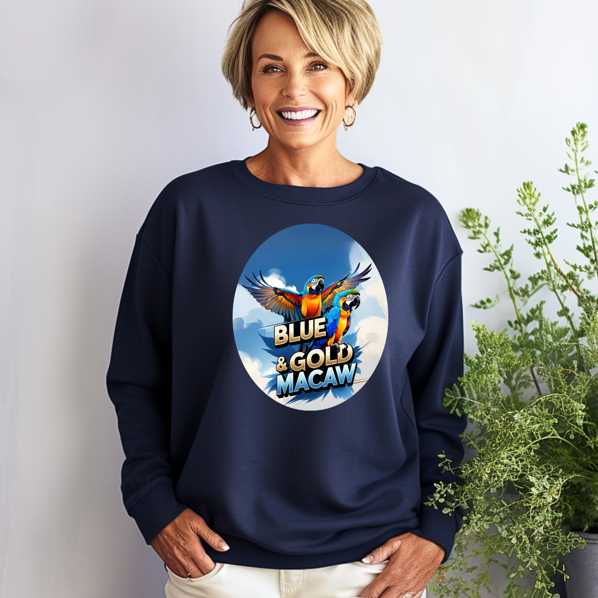 Blue & Gold Macaw Flying Sweatshirt