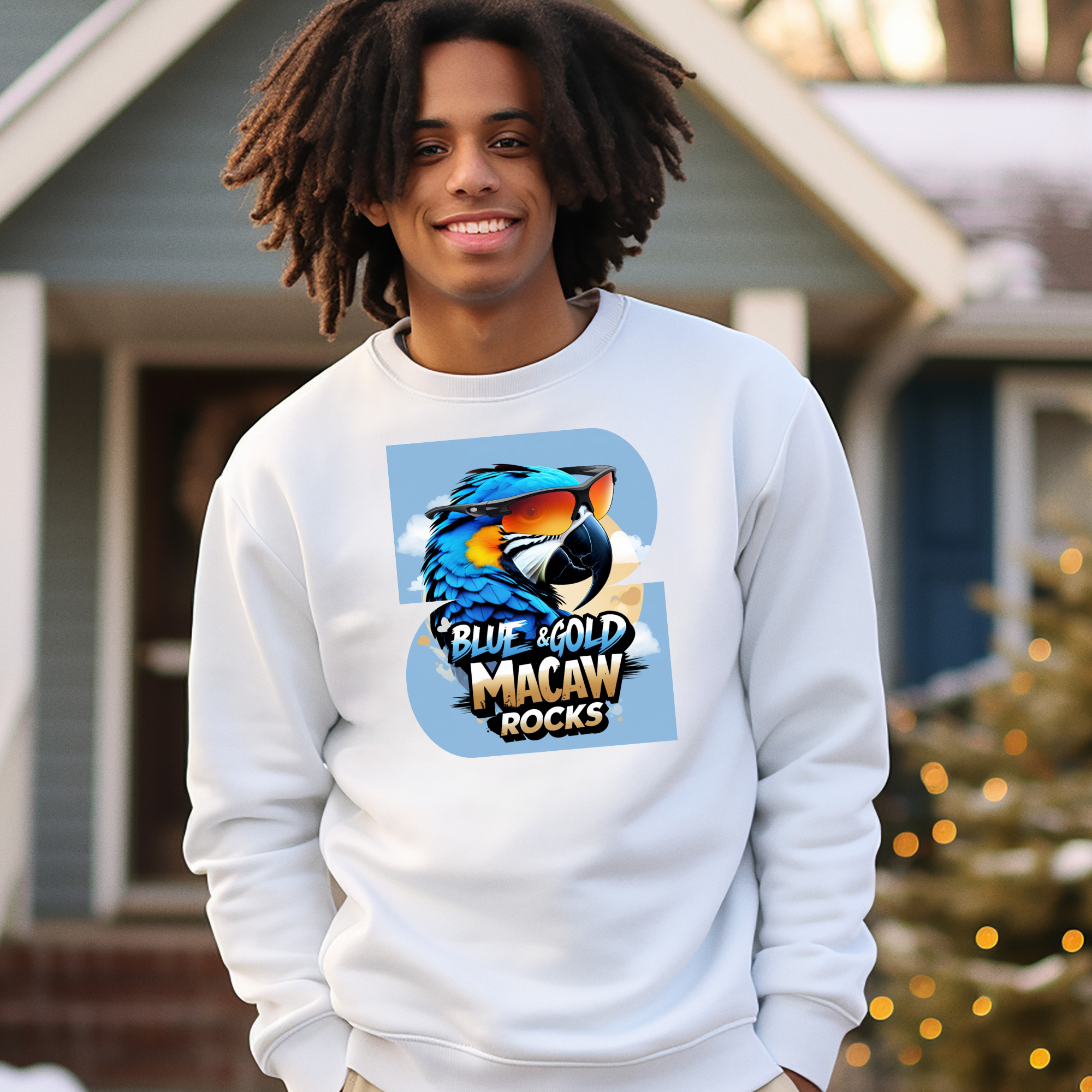 Blue & Gold Macaw Rocks Sweatshirt