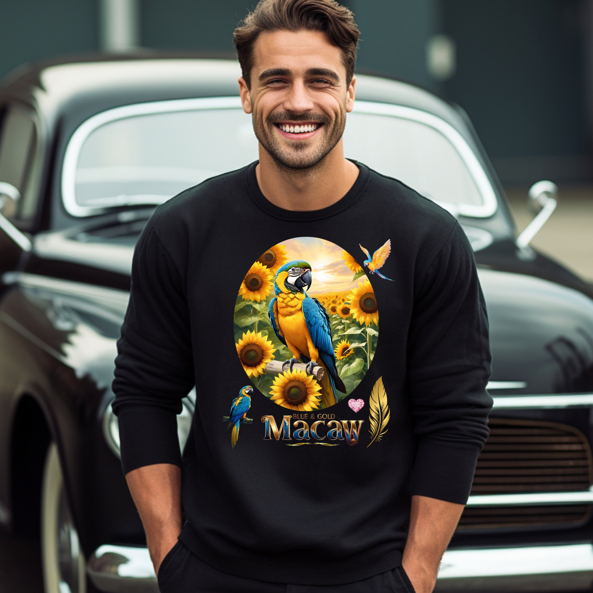 Blue & Gold Macaw Parrot Sweatshirt