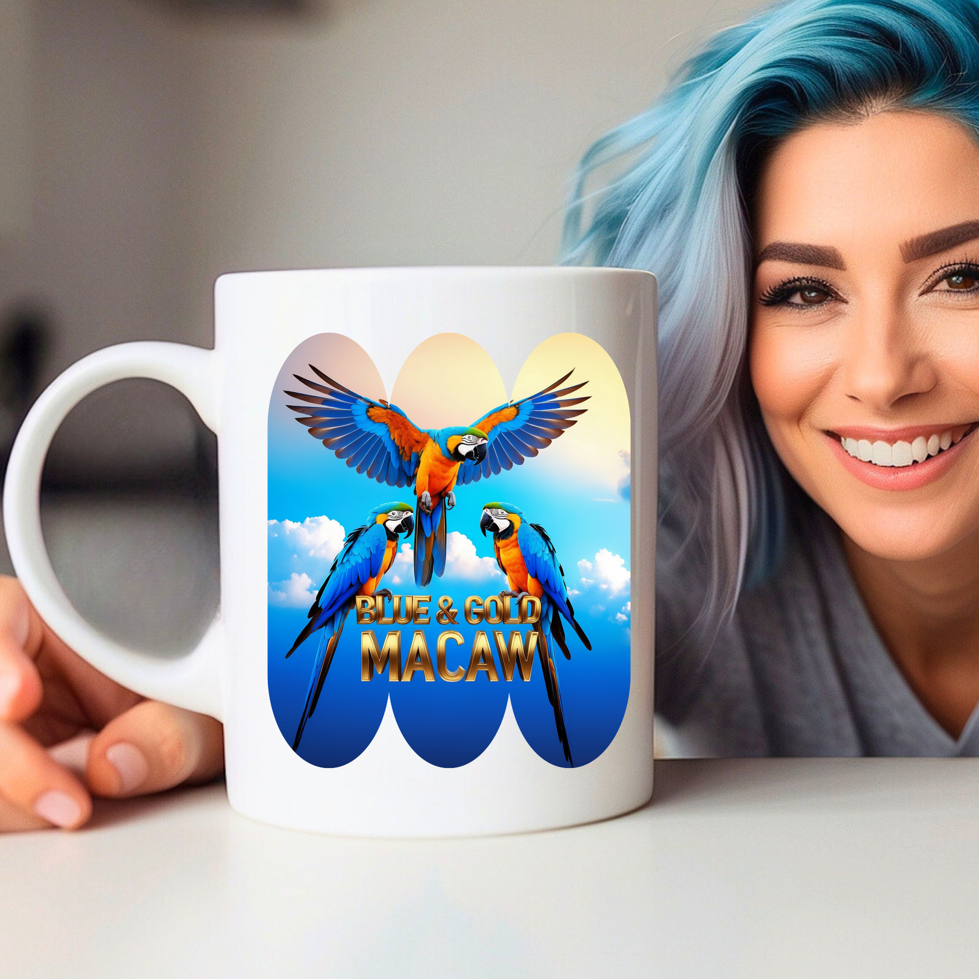 Flying Blue & Gold Macaw Mug